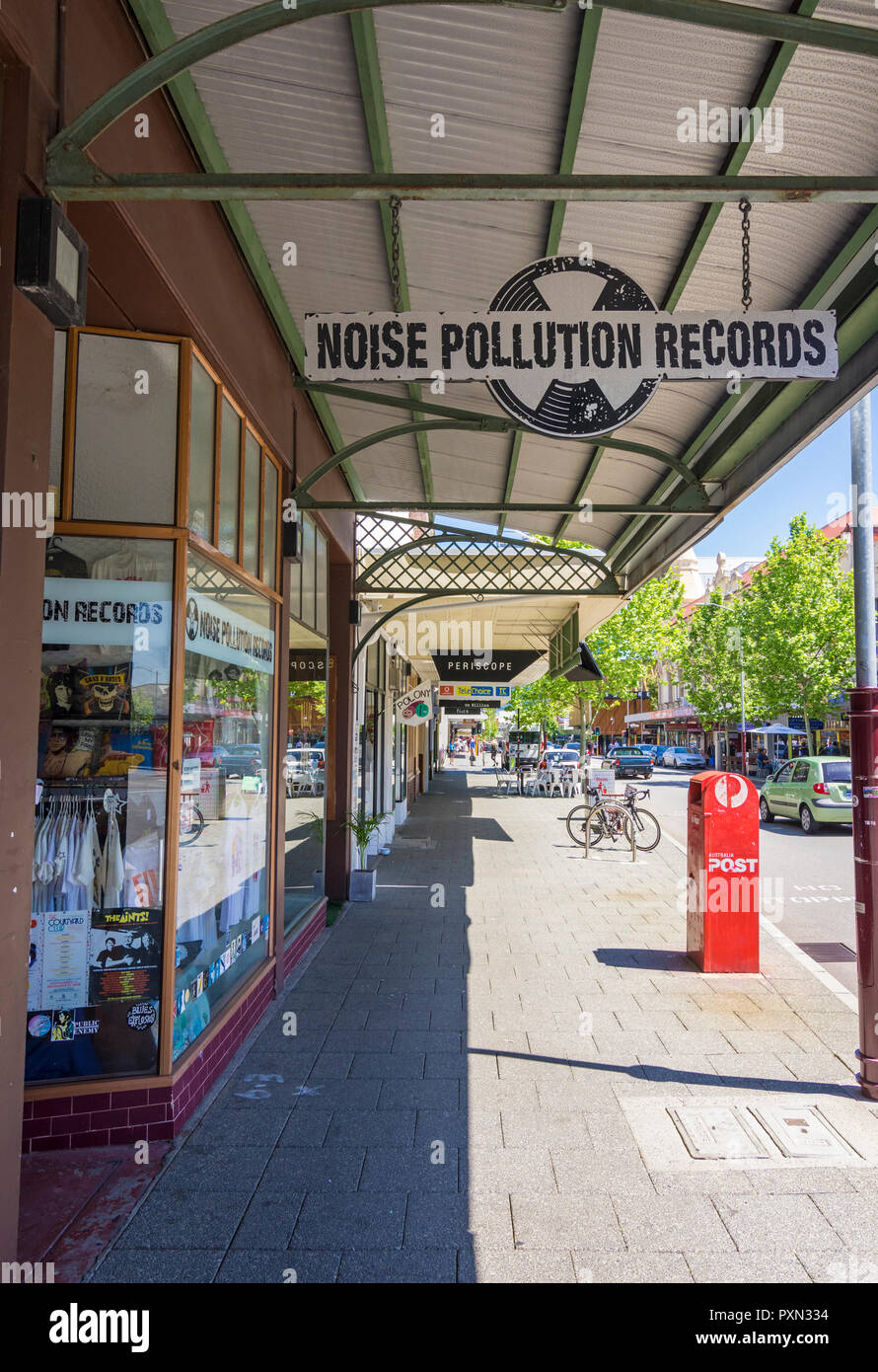Noise Pollution Records, a store along the vibrant William Street in Northbridge, Perth, Western Australia Stock Photo