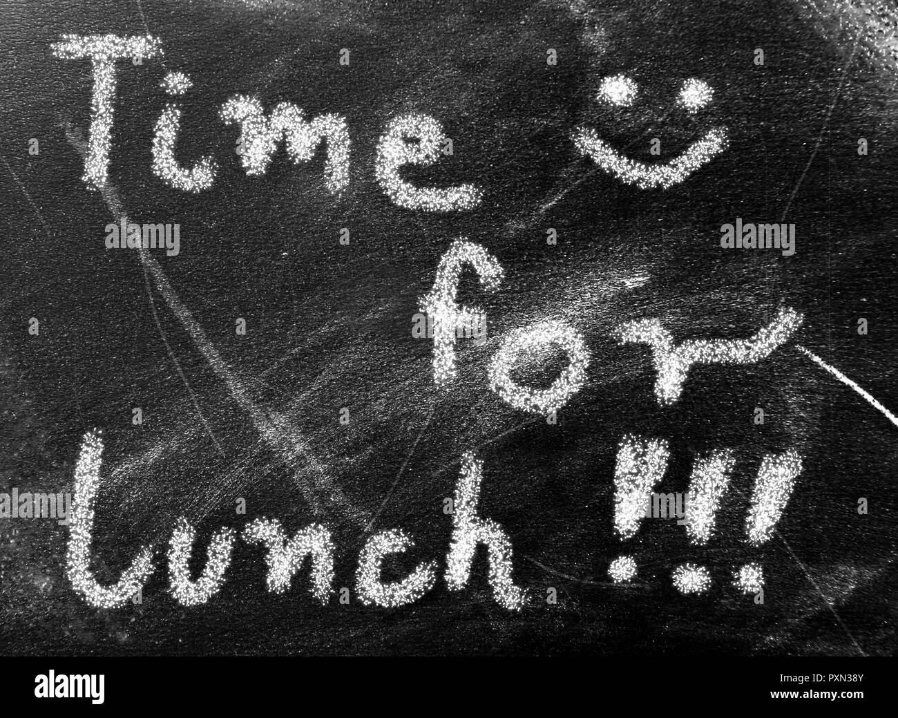 Chalkboard with text time for lunch Stock Photo