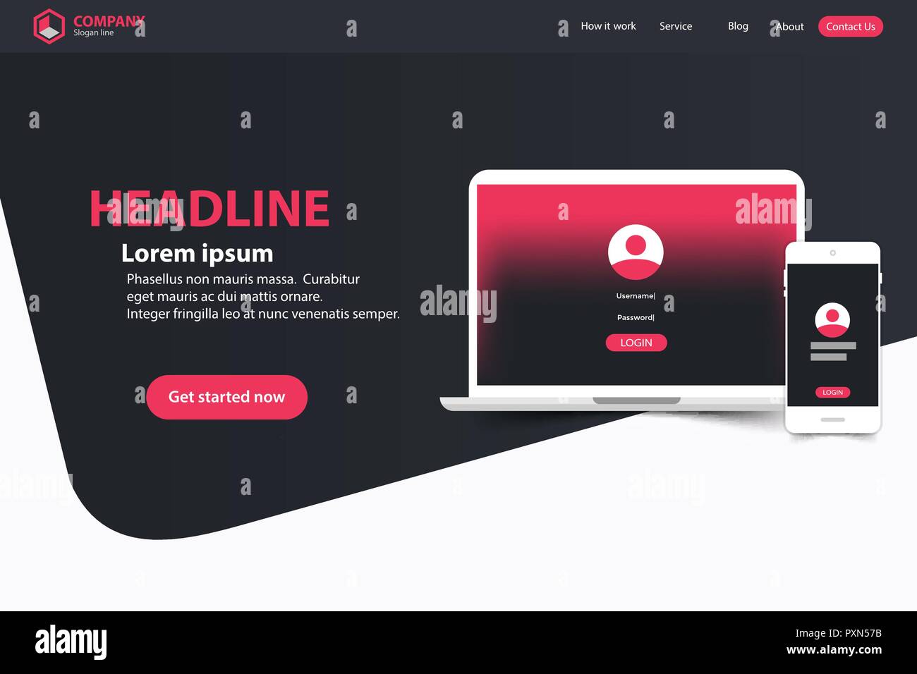 Website Landing Page Design Web Analytics Website Vector Template ...