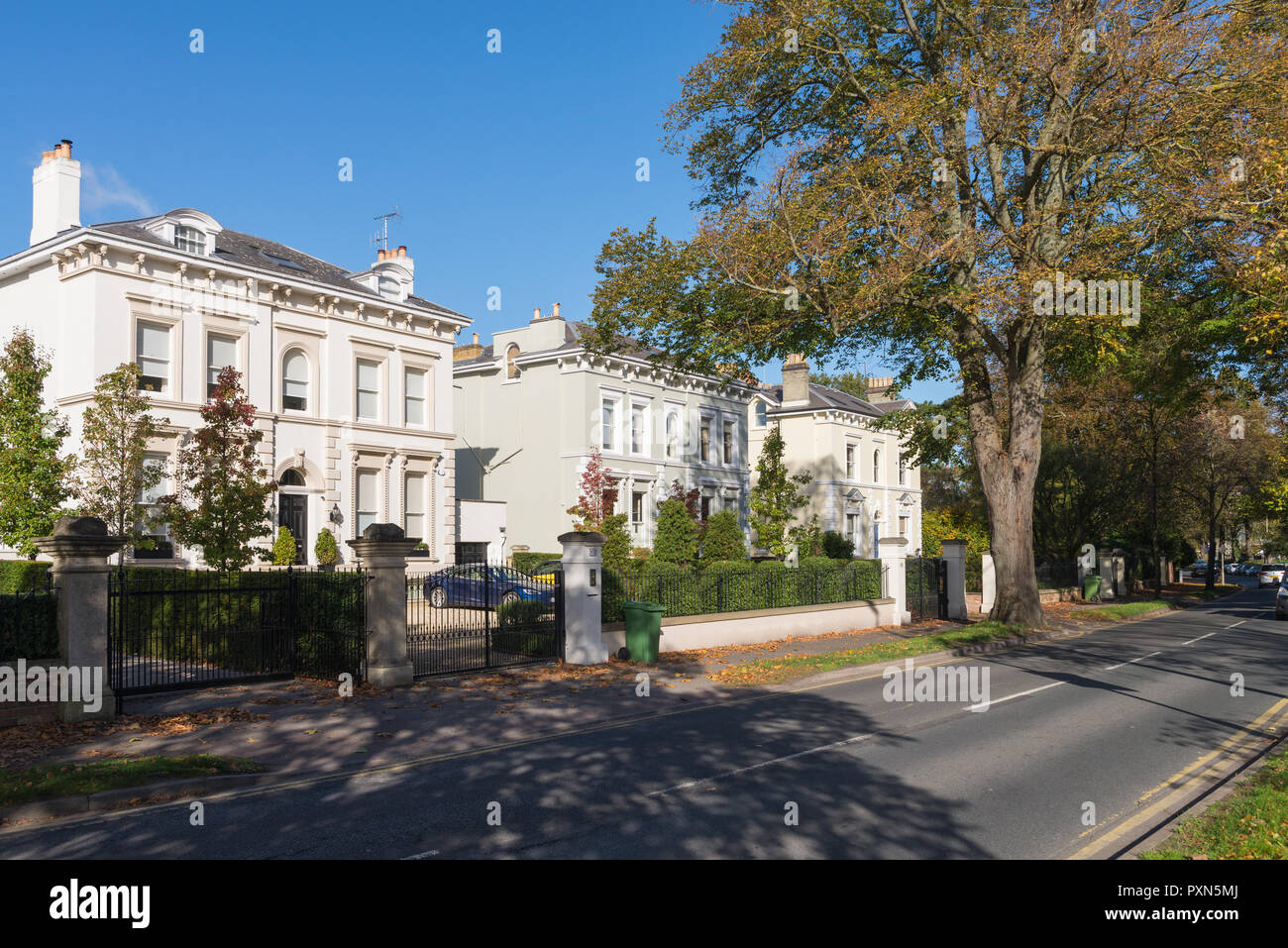 Large detached Regency style houses in Evesham Road, Cheltenham