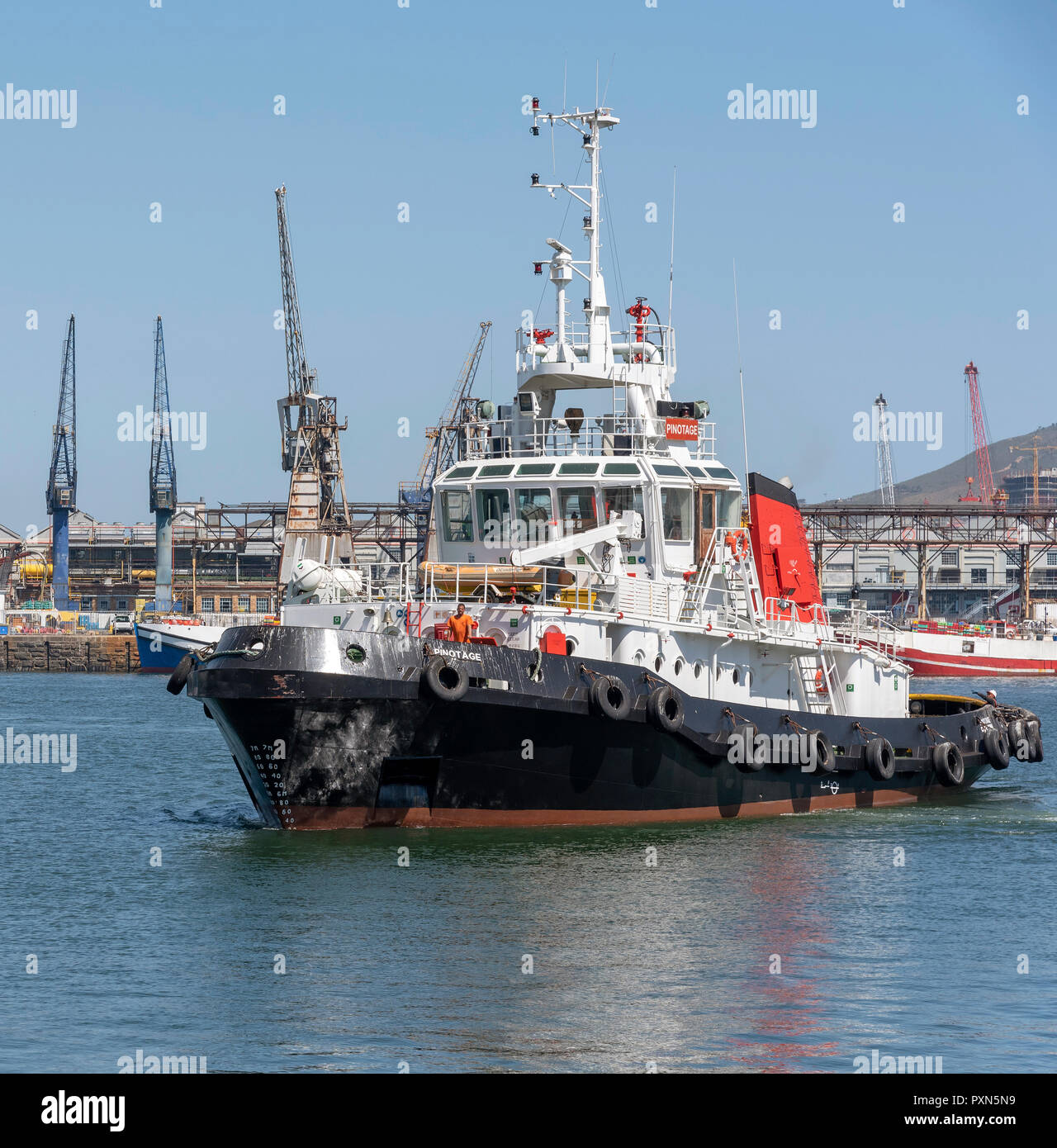 Cape Town South Africa. The ocean going tug Pinotage on the harbour. Stock Photo