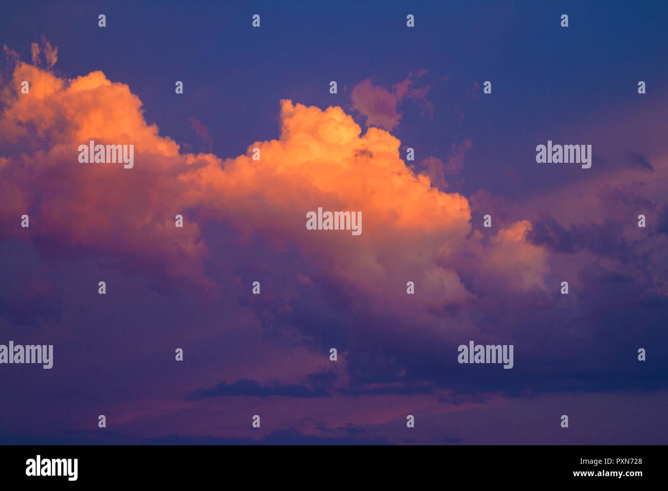 Fiery orange sunset sky. Bali, Indonesia Stock Photo