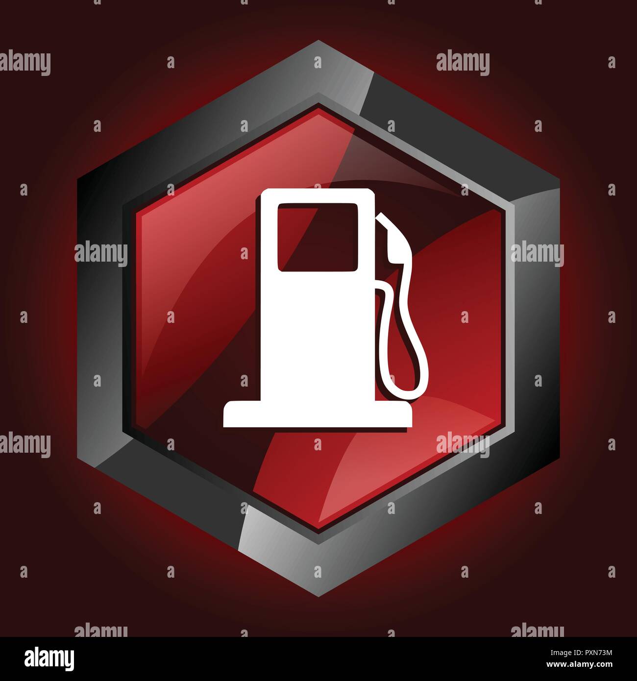 fuel gas gasoline energy petrol diesel station hexagon dark red vector