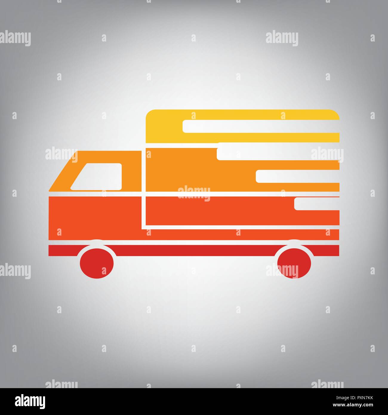 Delivery sign illustration. Vector. Horizontally sliced icon with ...