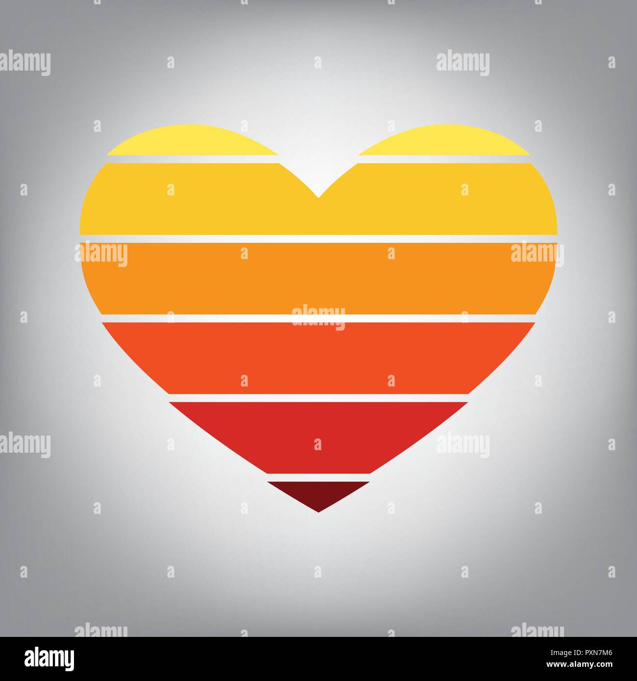 Tie sign. Vector. Horizontally sliced icon with colors from sunny gradient in gray background. Stock Vector