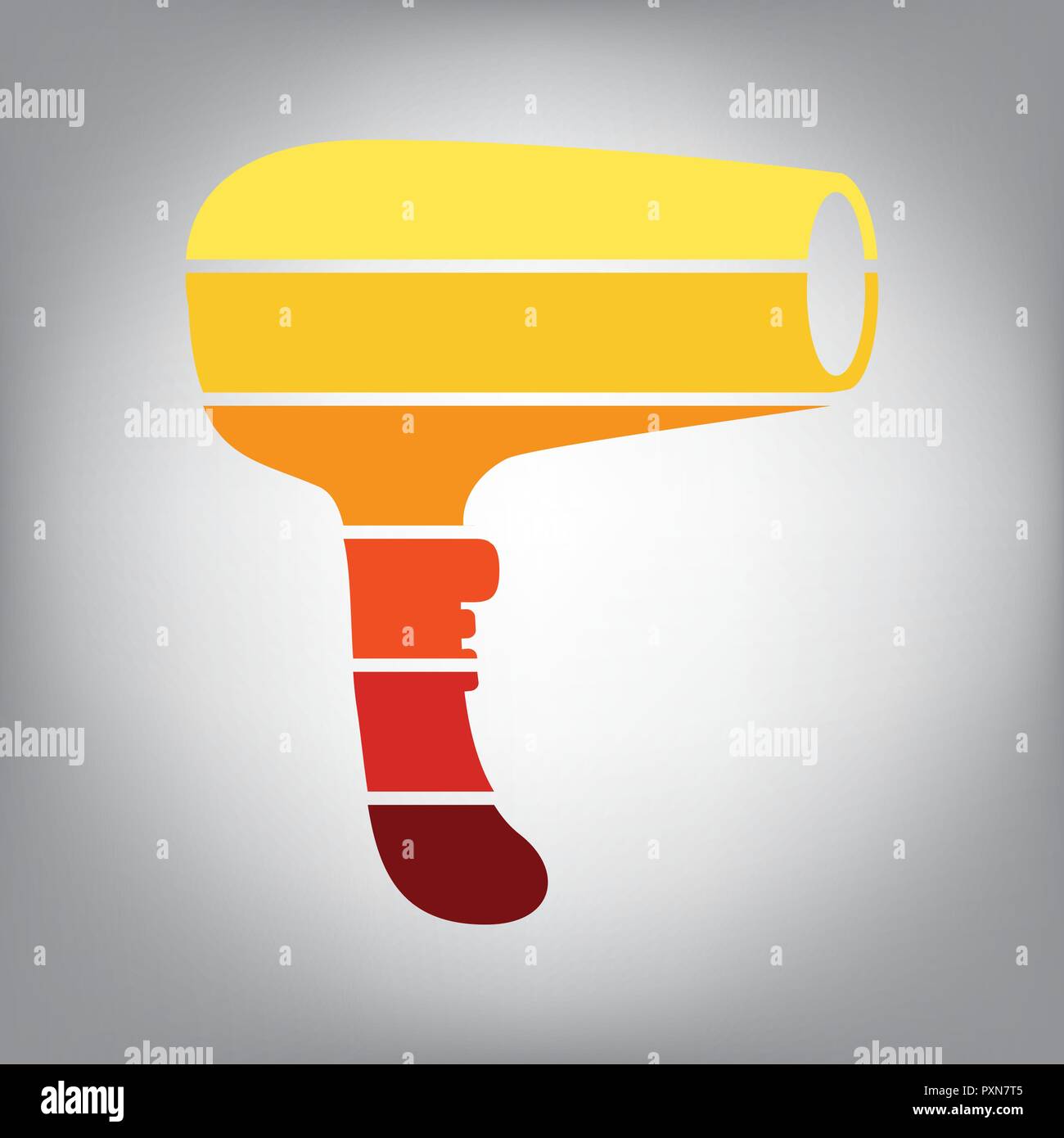 Hair Dryer sign. Vector. Horizontally sliced icon with colors from