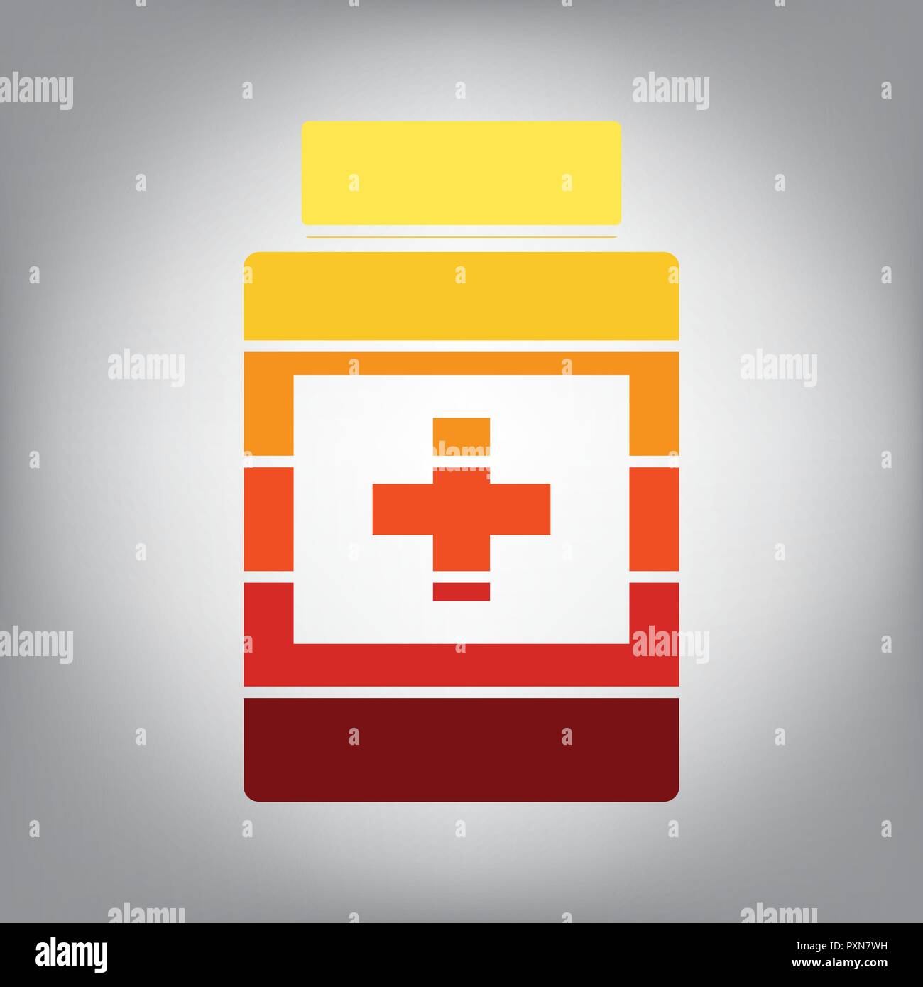 Medical container sign. Vector. Horizontally sliced icon with colors ...