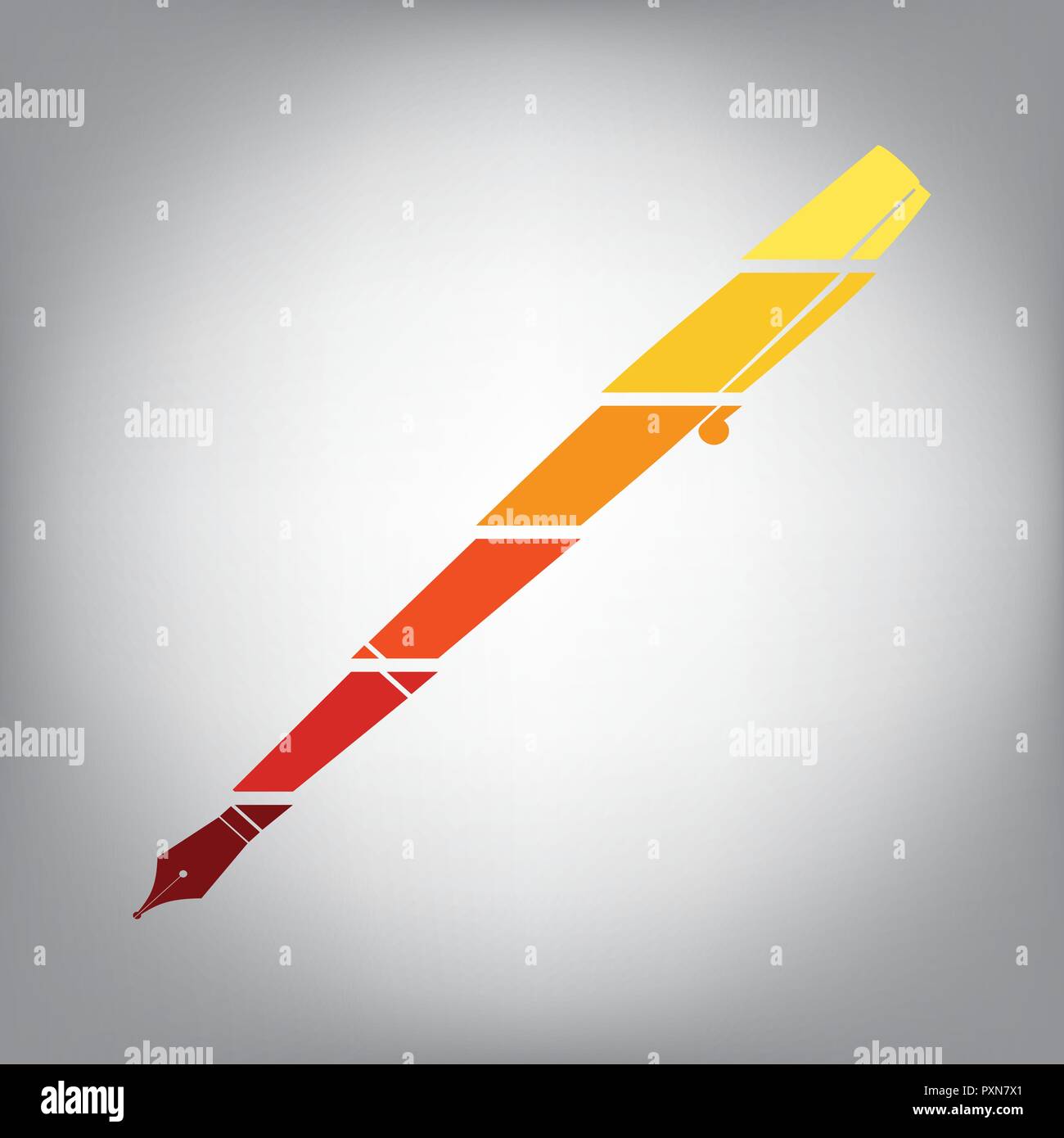 Pen sign illustration. Vector. Horizontally sliced icon with colors ...