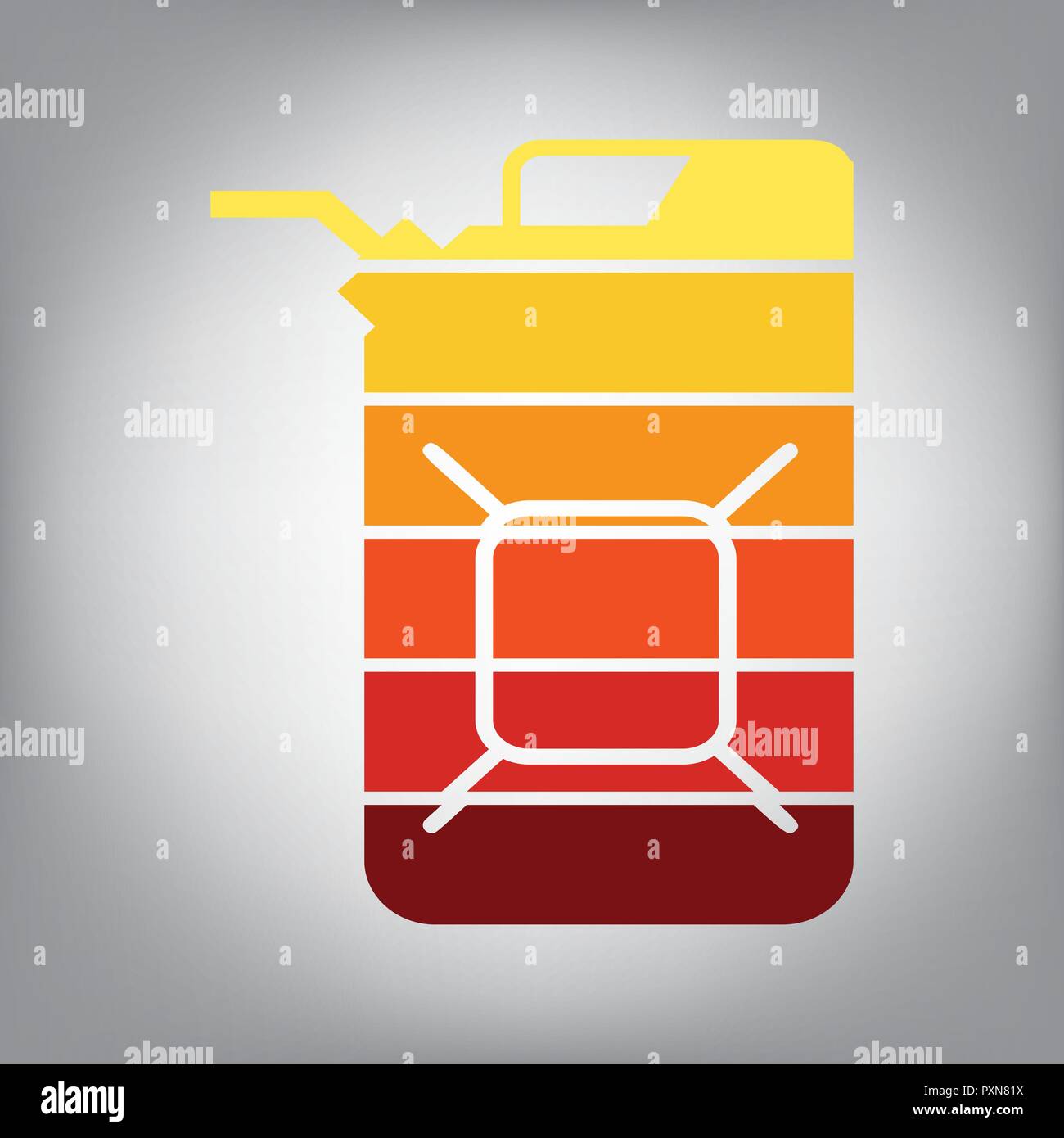 Jerrycan oil sign. Jerry can oil sign. Vector. Horizontally sliced icon ...