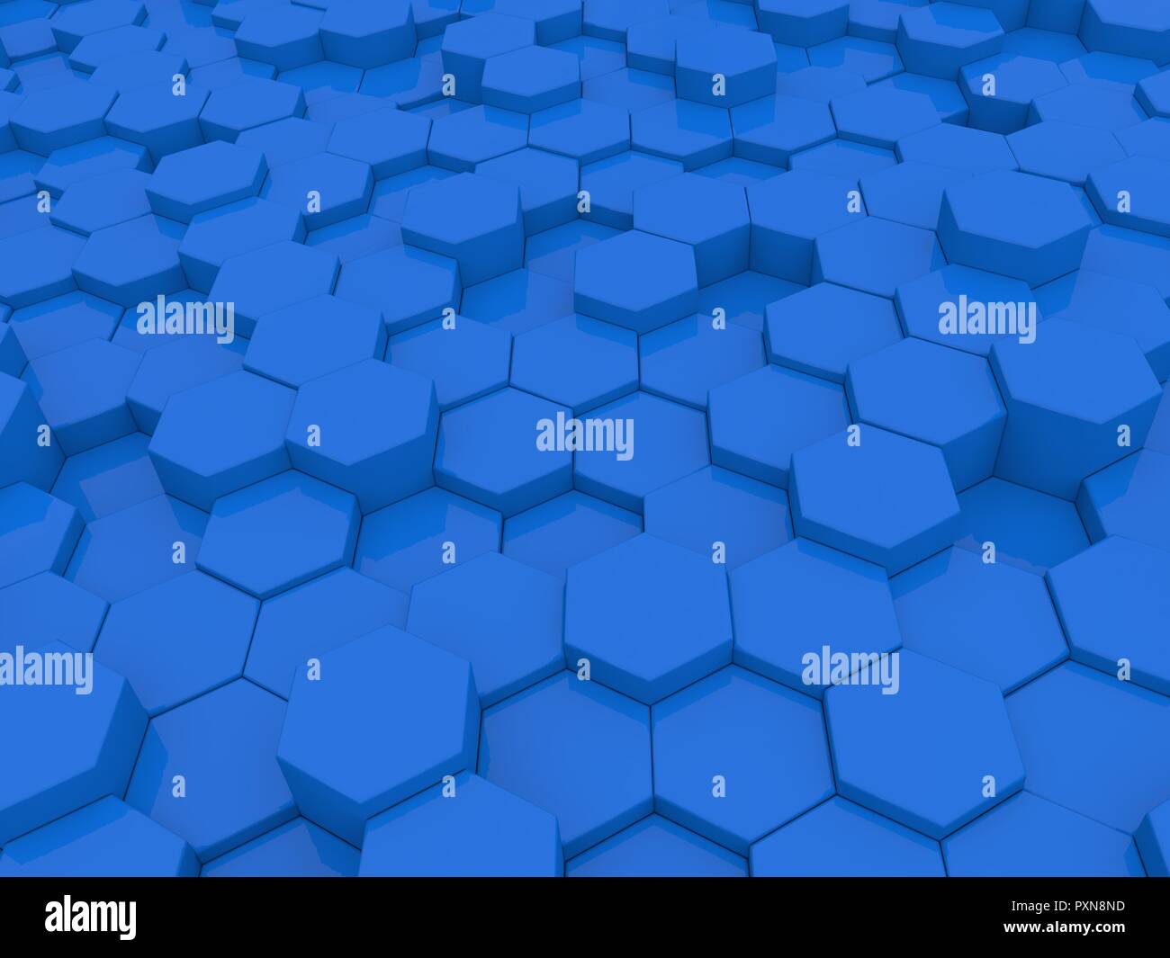 Abstract blue background of hexagons. 3d rendering illustration Stock ...