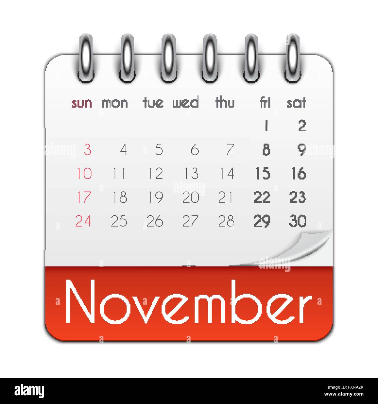 november-2019-calendar-leaf-template-vector-illustration-stock-vector