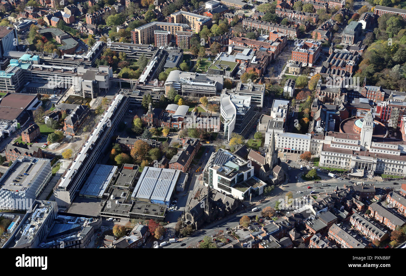 aerial view of The University of Leeds, West Yorkshire, UK Stock Photo