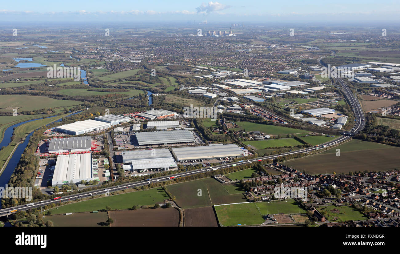 aerial view of Wakefield Europort & Tuscany Park industrial estates at