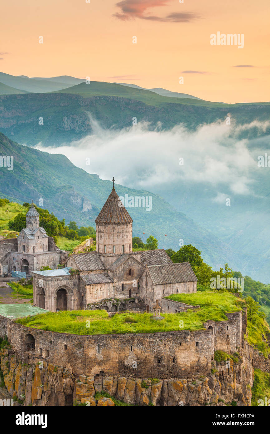 Armenia, Tatev, Tatev Monastery, 9th century,  high angle view Stock Photo