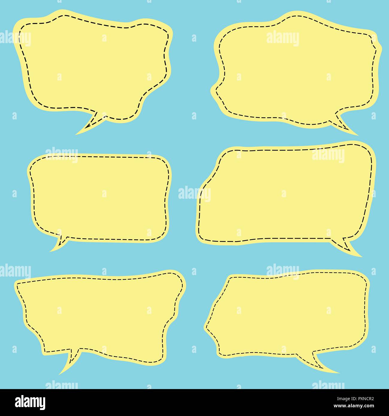 Vector set of stickers of speech bubbles. Blank empty speech bubbles ...