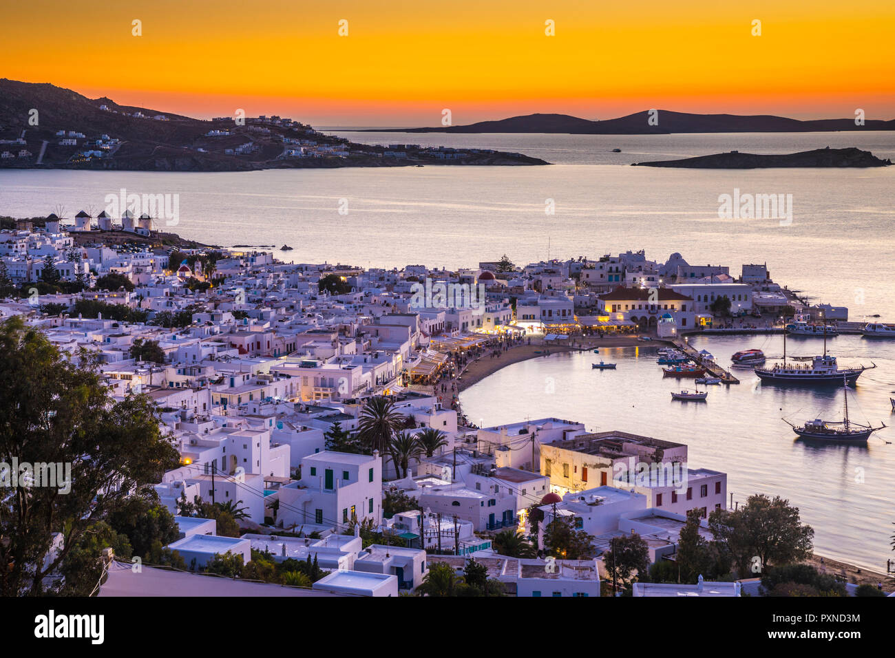 Chora (Mykonos Town), Mykonos, Cyclades Islands, Greece Stock Photo