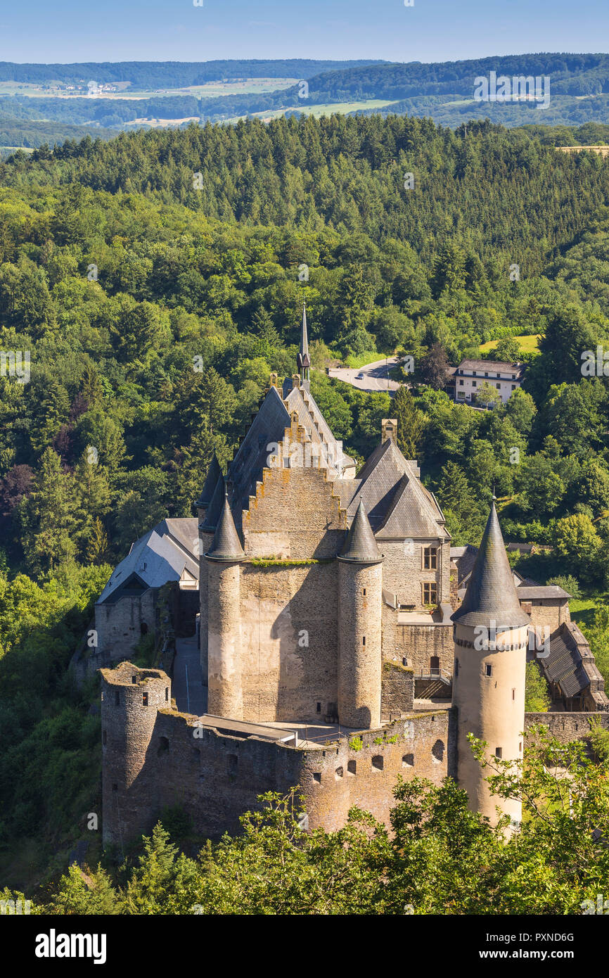 Luxembourg, Vianden, View of Vianden Castle Stock Photo Alamy