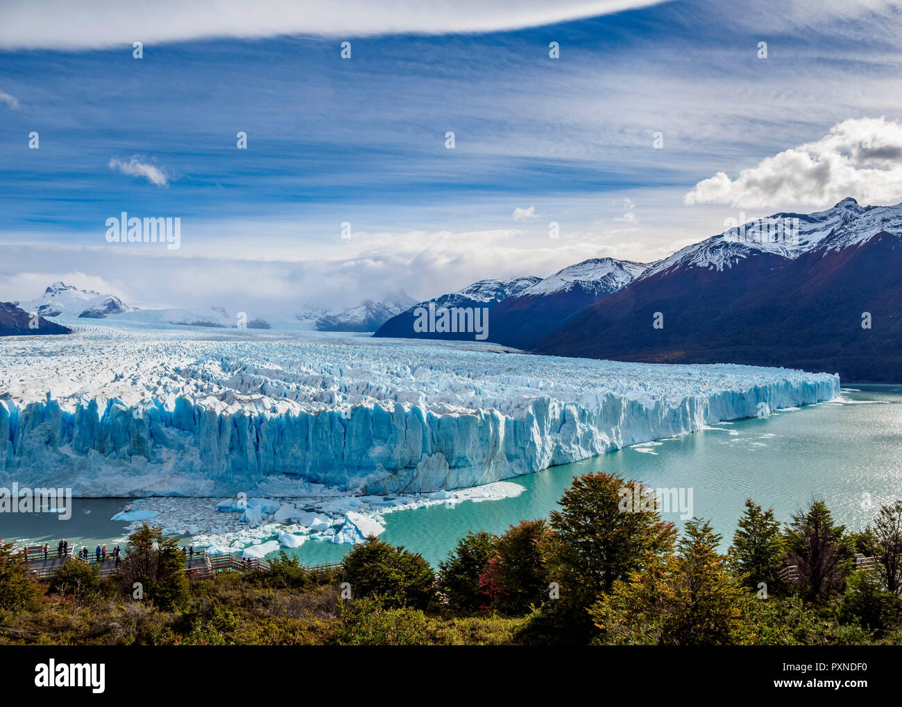 Perito Moreno Glacier, elevated view, Los Glaciares National Park, Santa Cruz Province, Patagonia, Argentina Stock Photo