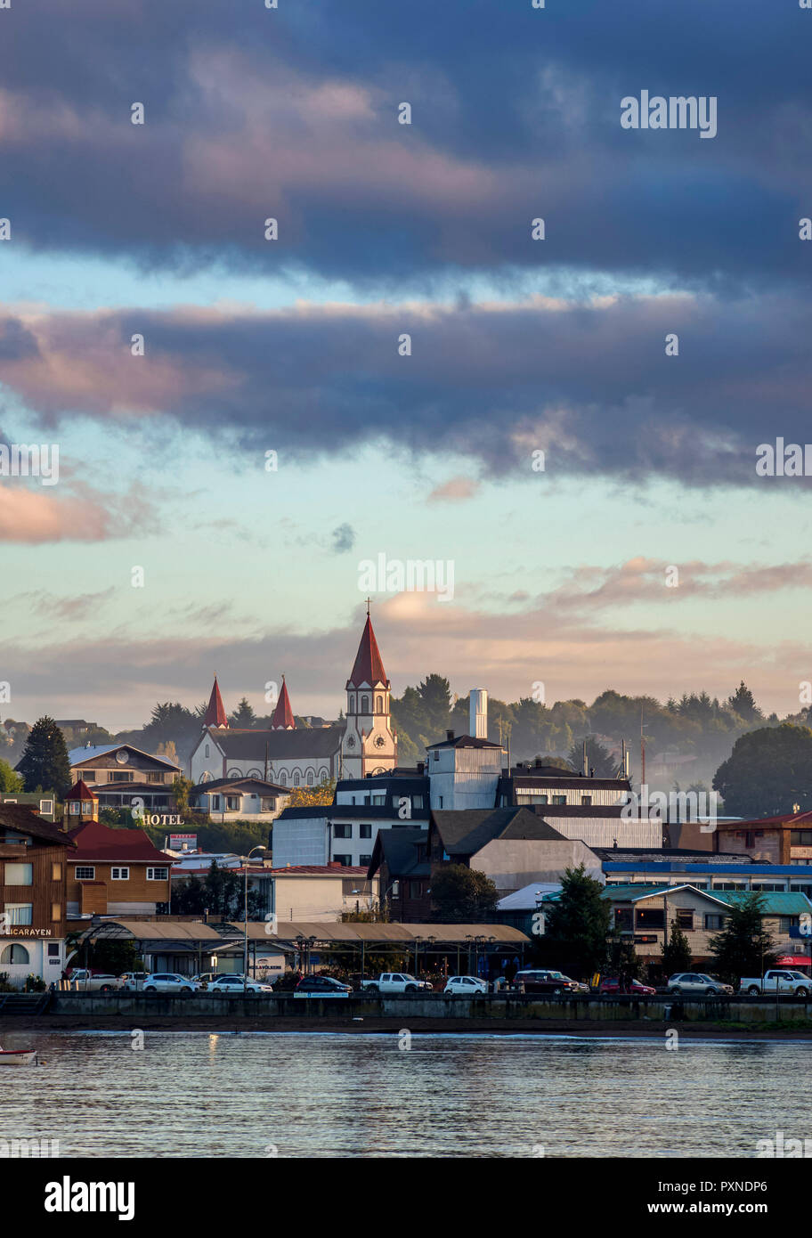 Puerto Varas Skyline, Llanquihue Province, Los Lagos Region, Chile Stock Photo