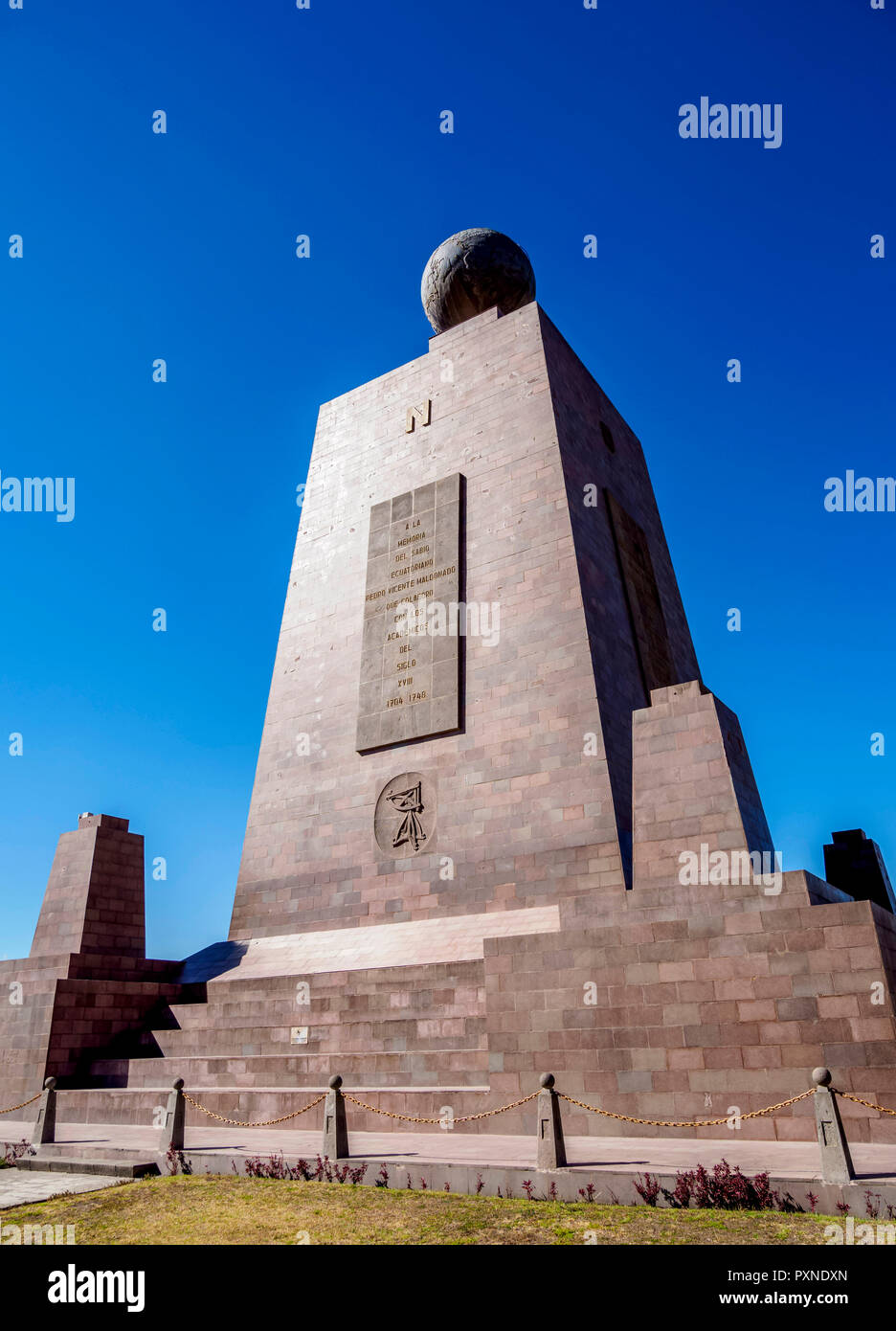 Monument to the Equator, Ciudad Mitad del Mundo, Middle of the World City, Pichincha Province, Ecuador Stock Photo