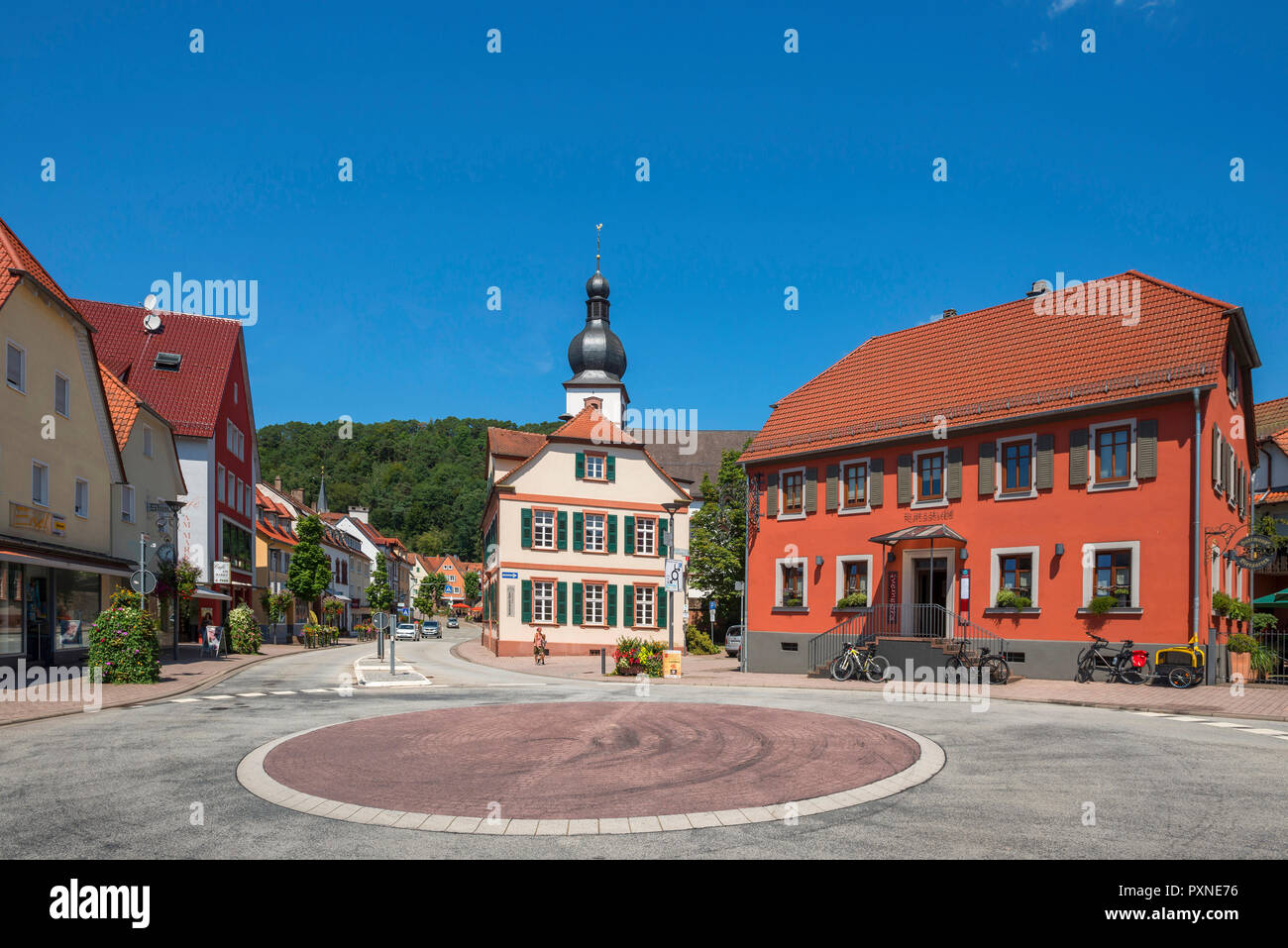 Center of Dahn, Wasgau, Palatinate Forest, Rhineland-Palatinate, Germany Stock Photo