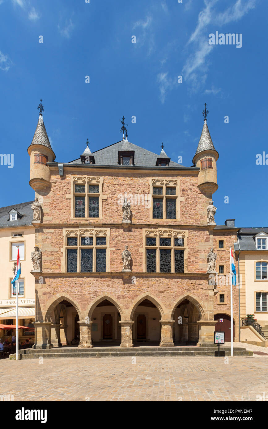 Historic court house Denzelt at Echternach, Kanton Echternach, Luxembourg Stock Photo