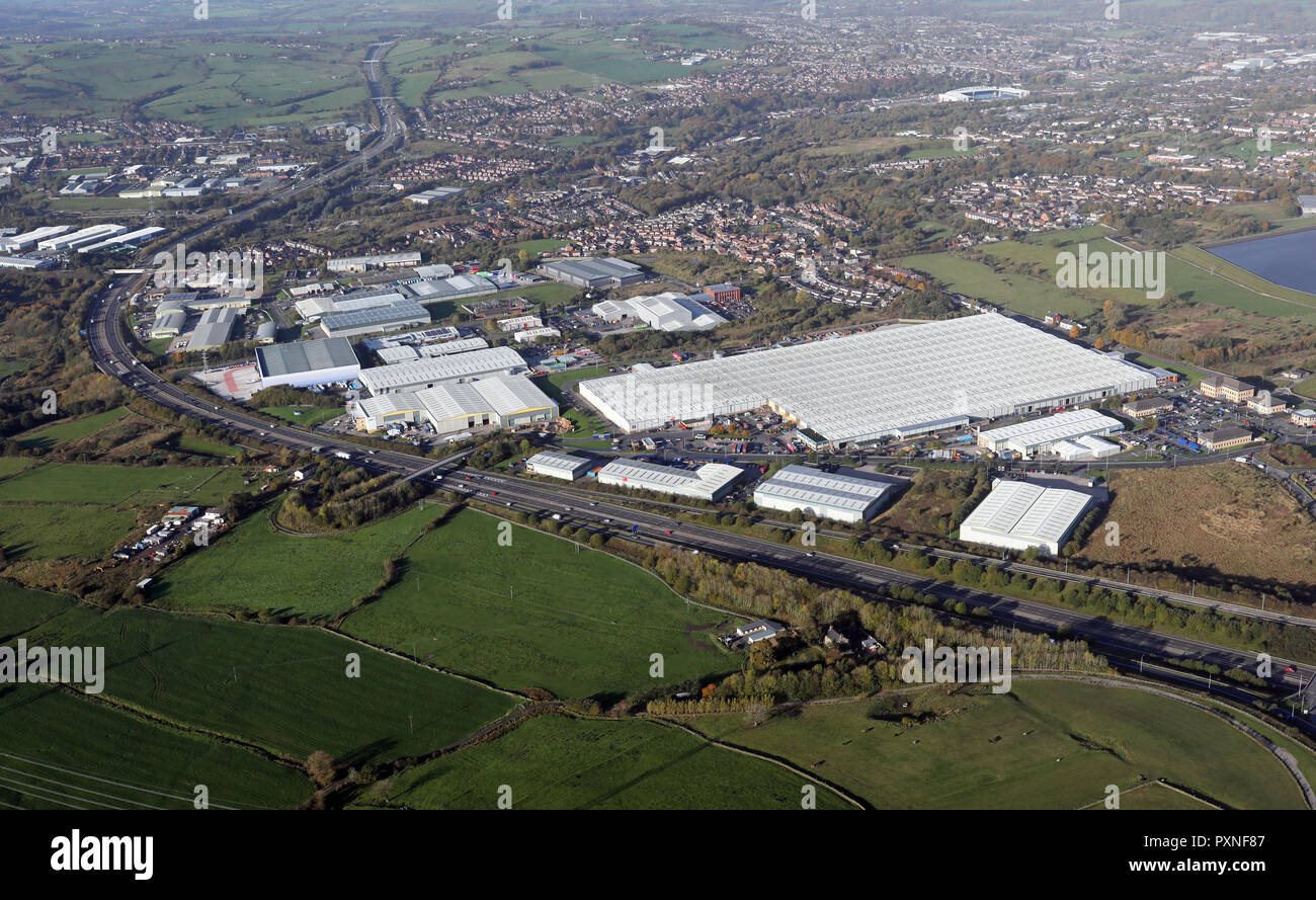 aerial view of the Walker Industrial Estate, Guide, Blackburn Stock Photo