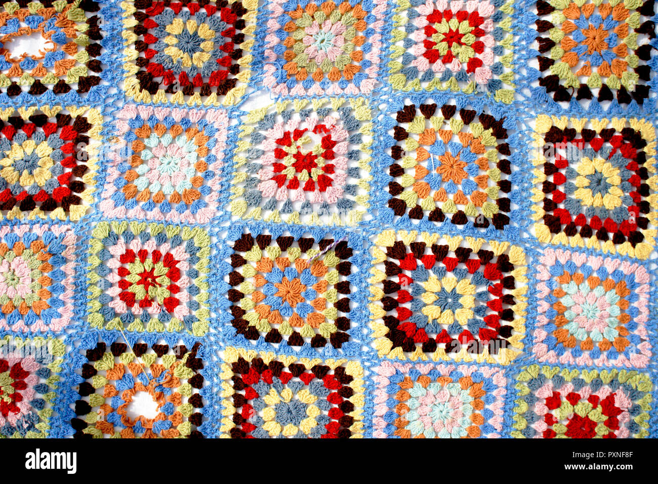 Part of a patchwork pattern wool design Stock Photo