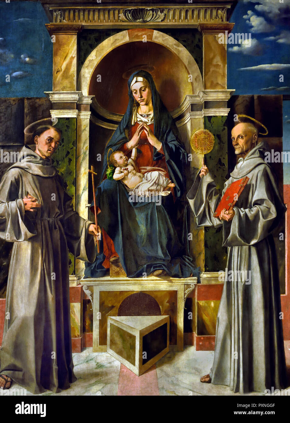 Madonna and Child between Saint Francis and Saint Bernardino 1490-91 by ...
