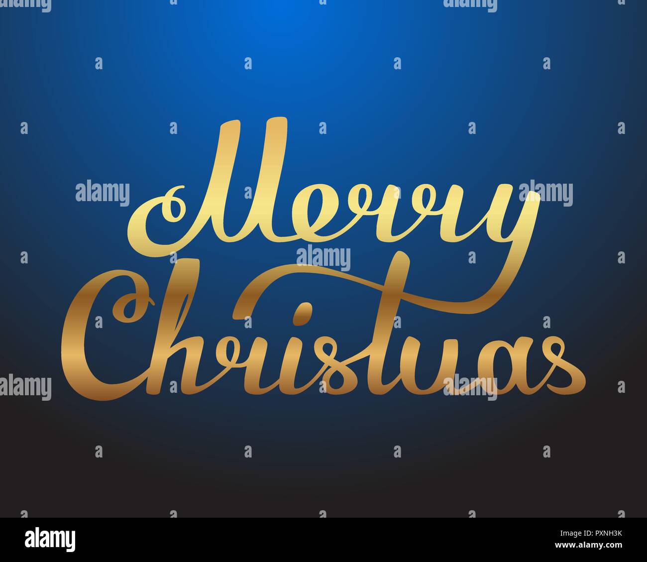 Merry Christmas hand made lettering gold texture. Vector illustration ...