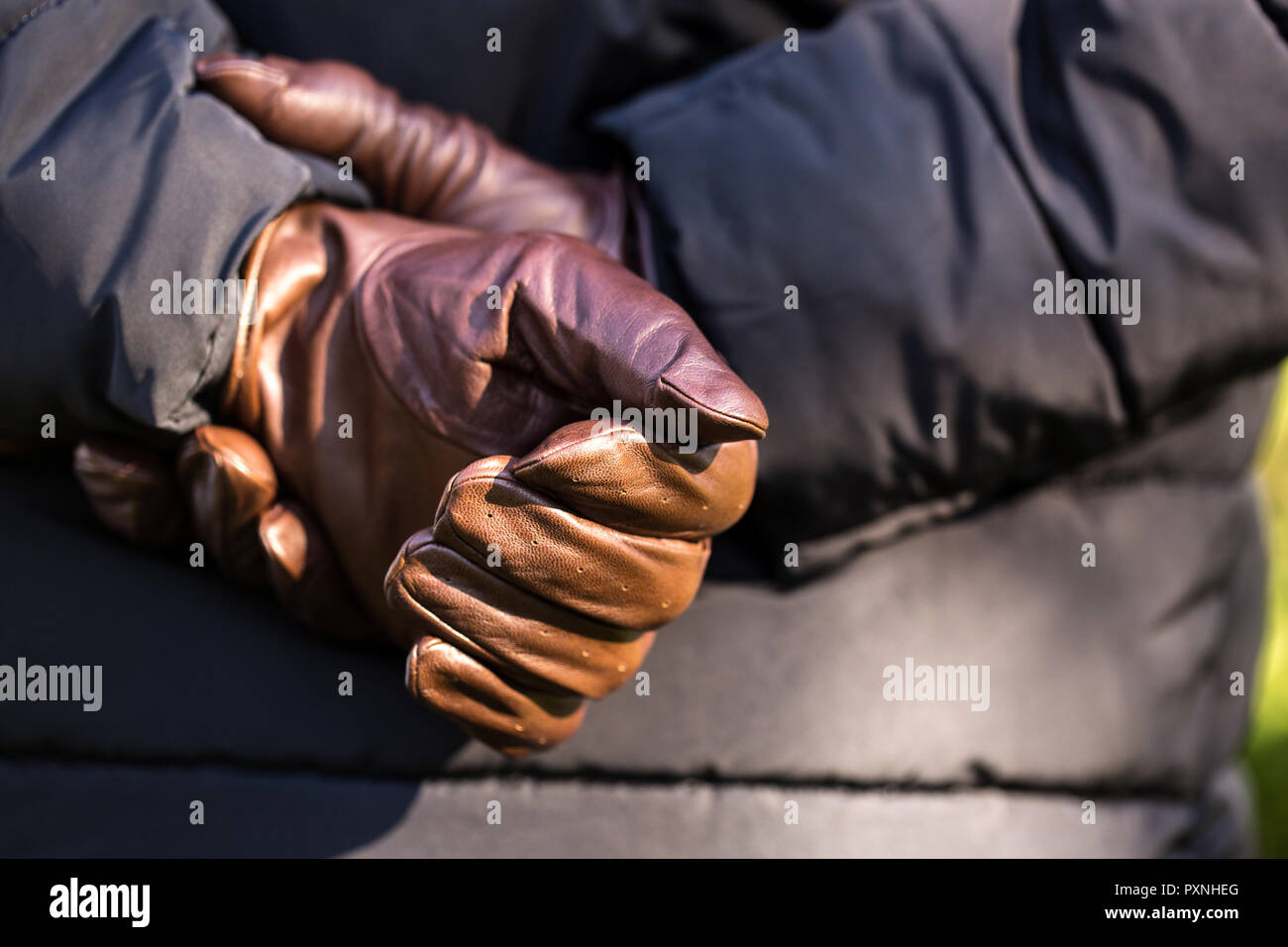 gloves made of genuine leather Stock Photo Alamy