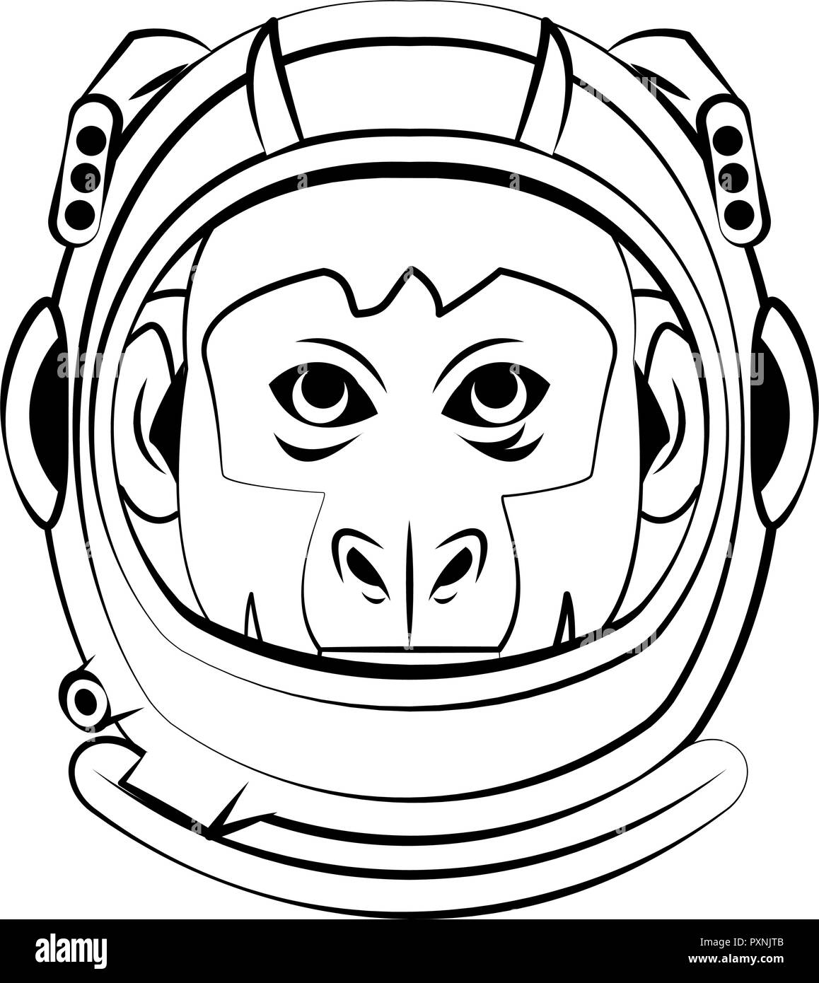 Monkey Face Cool Sketch Stock Vector Art Illustration