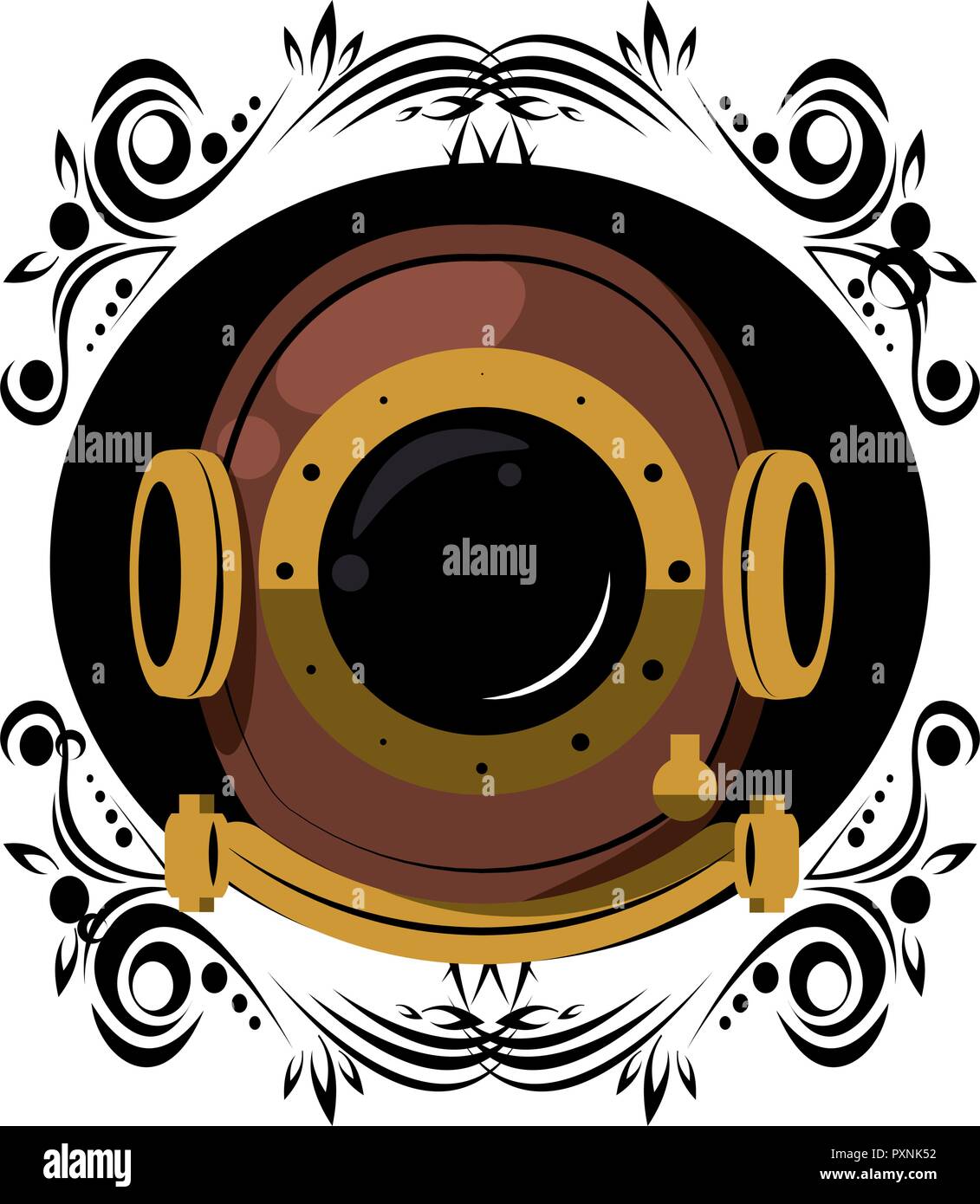 Antique diving helmet Stock Vector Image & Art - Alamy