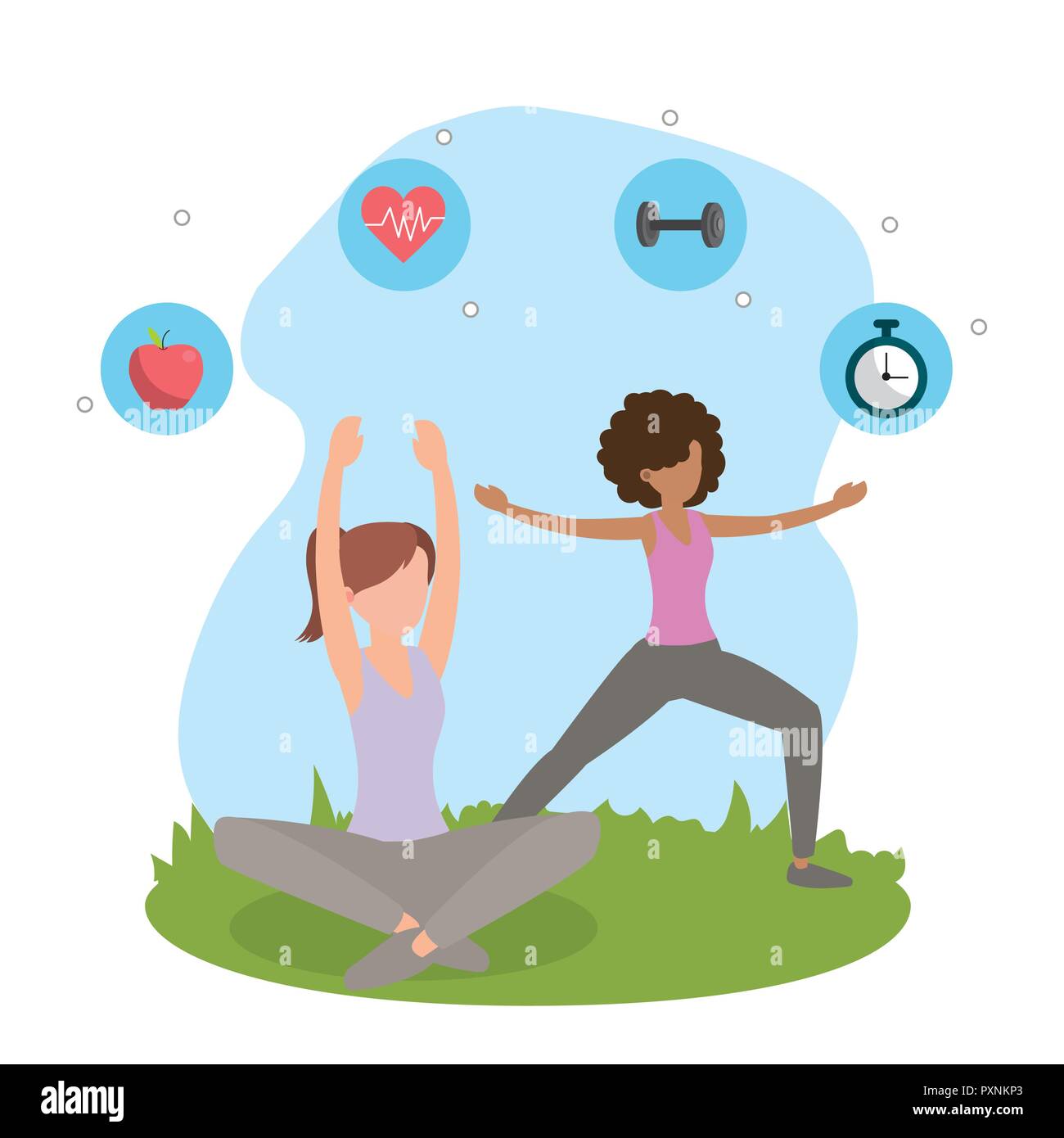 health fitness cartoon Stock Vector