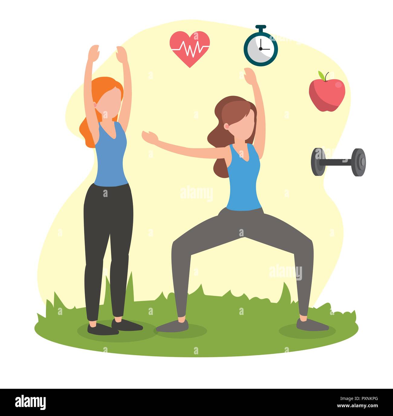 Health fitness cartoon Royalty Free Vector Image