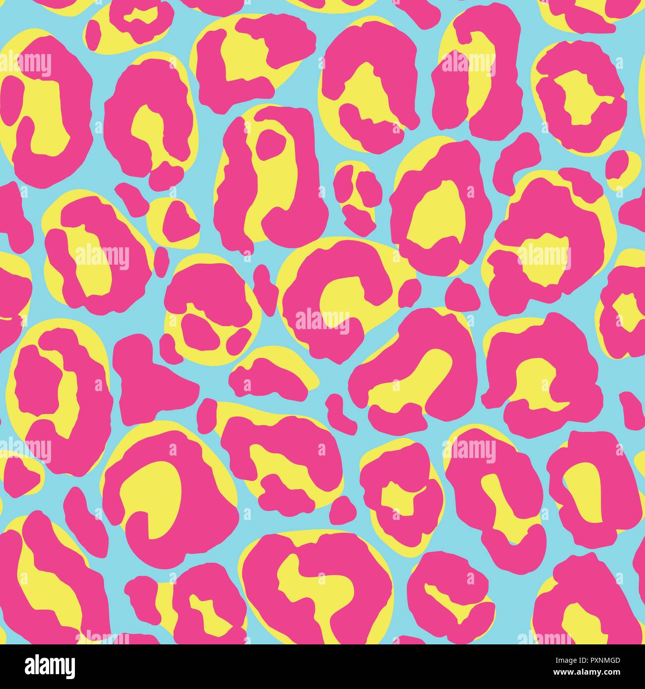 Seamless pattern with colorful leopard fur texture. Repeating leopard ...