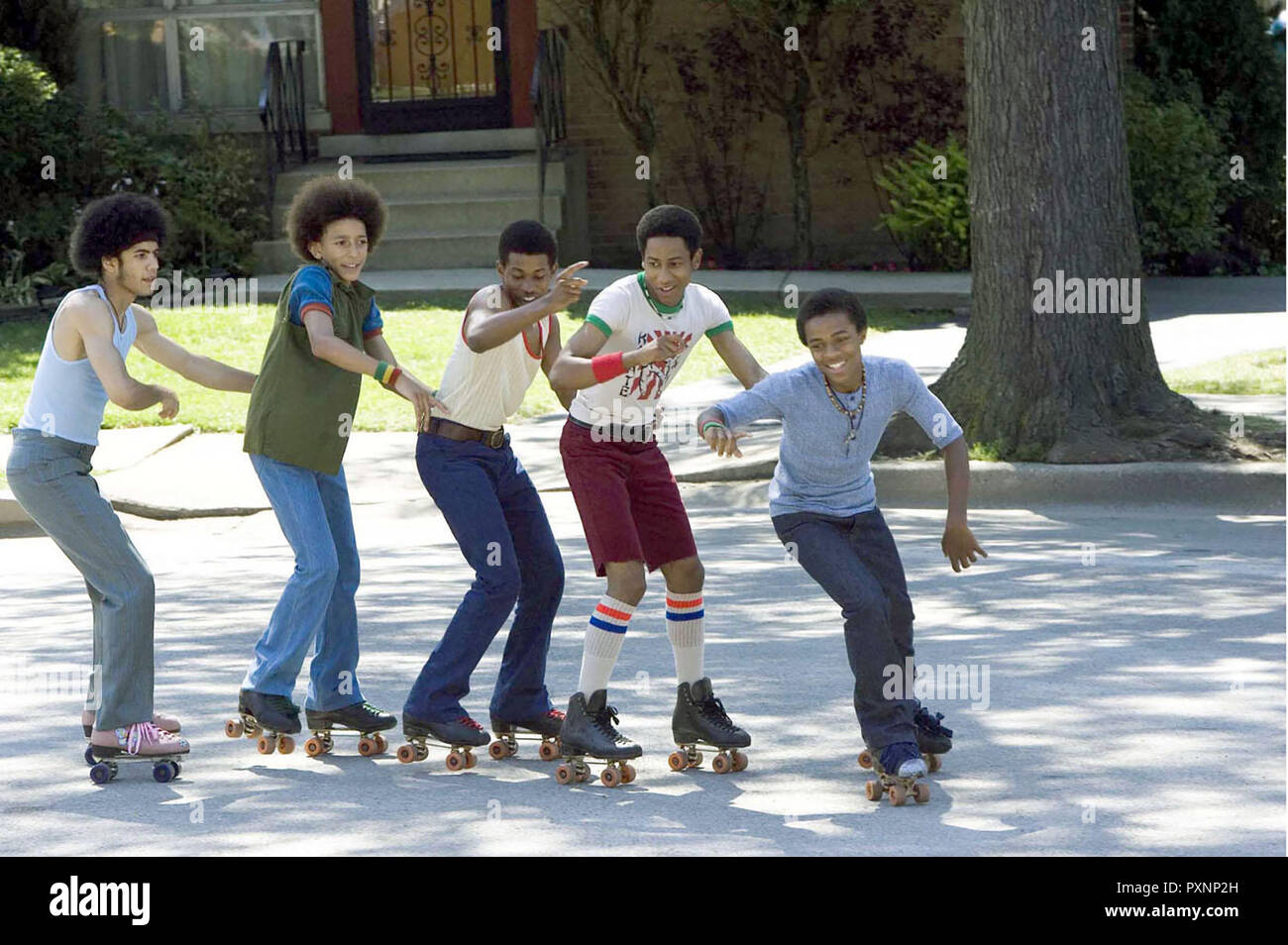 Roll Bounce, 2005 Regie: Malcolm D. Lee, The Roller Boys: RICK GONZALES, KHLEO THOMAS, MARCUS T. PAULK, BRANDON T. JACKSON and BOW WOW Stock Photo