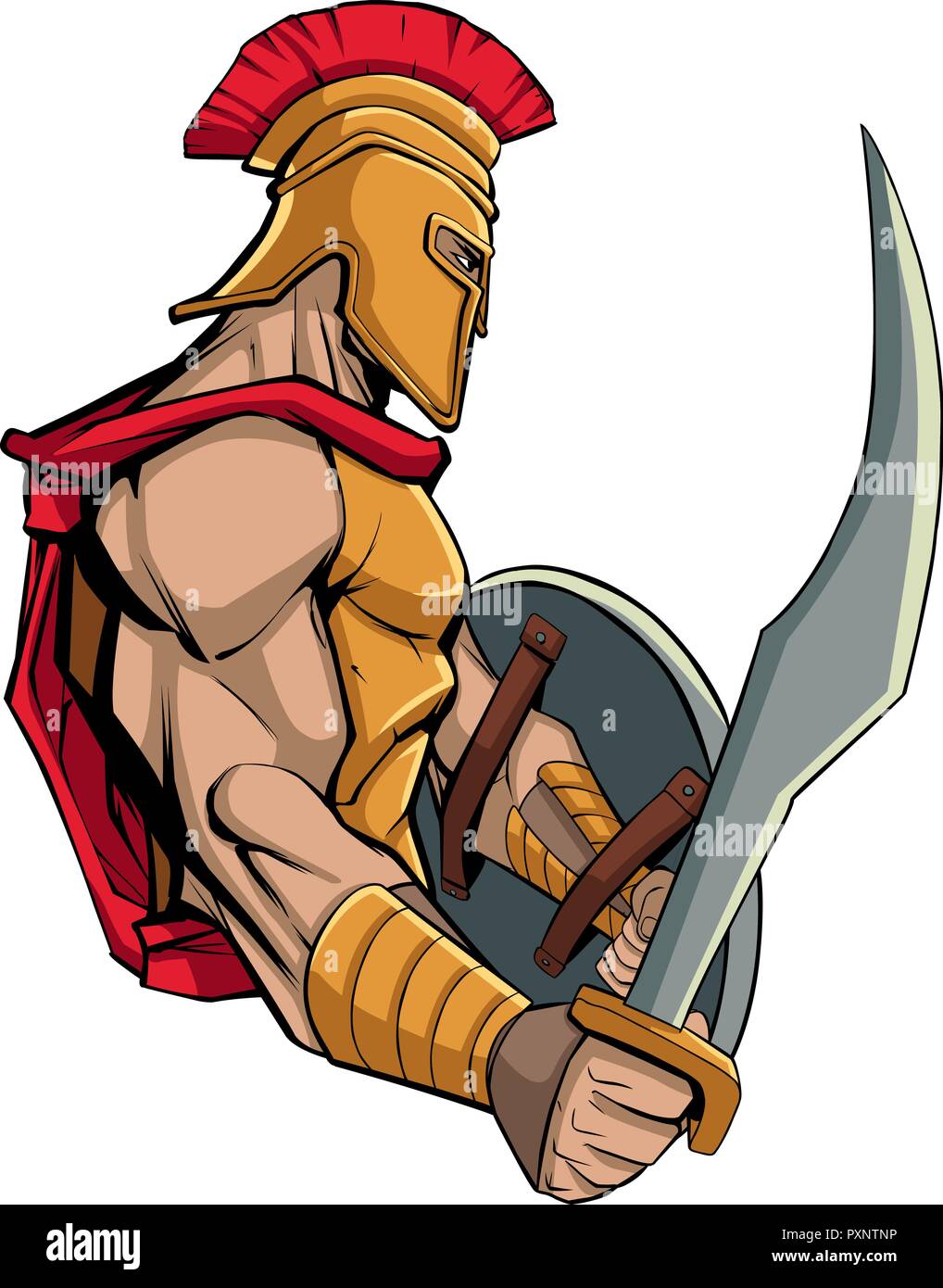 Spartan Warrior Mascot Stock Vector