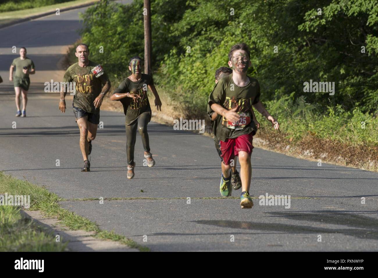 Participants run during the annual Marine Corps Marathon (MCM) Run