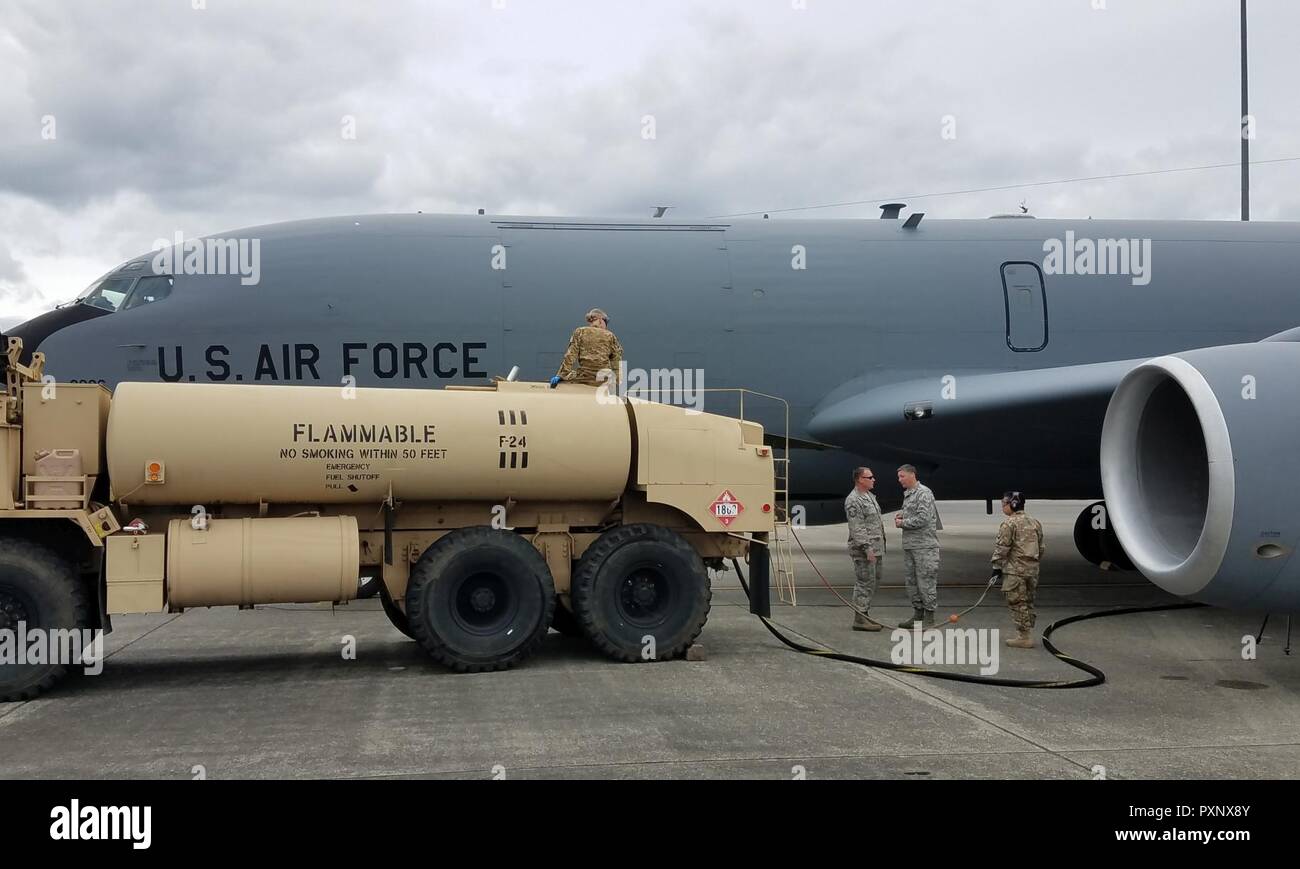 Soldiers and Airmen from the Washington National Guard monitor