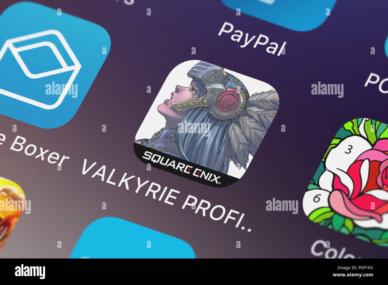 London United Kingdom October 23 2018 Close Up Of The Valkyrie Profile Lenneth Icon From Square Enix Inc On An Iphone Stock Photo Alamy