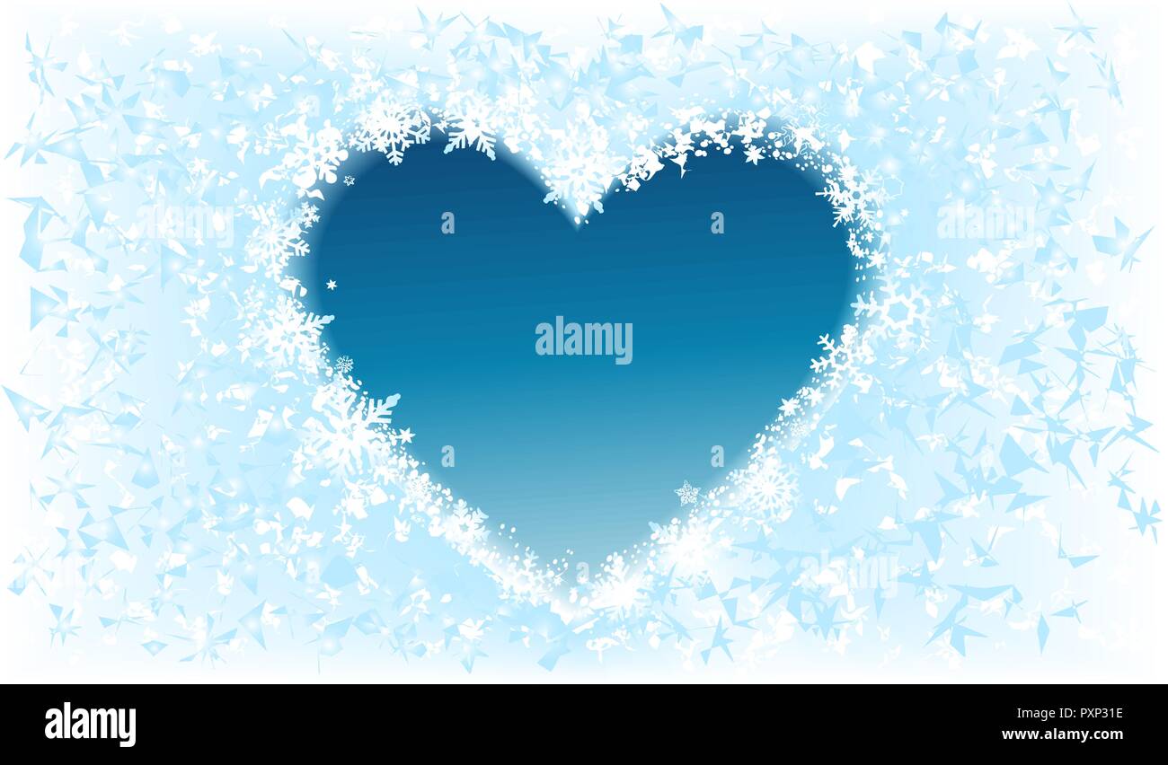 Cold winter background with frosted window Stock Vector