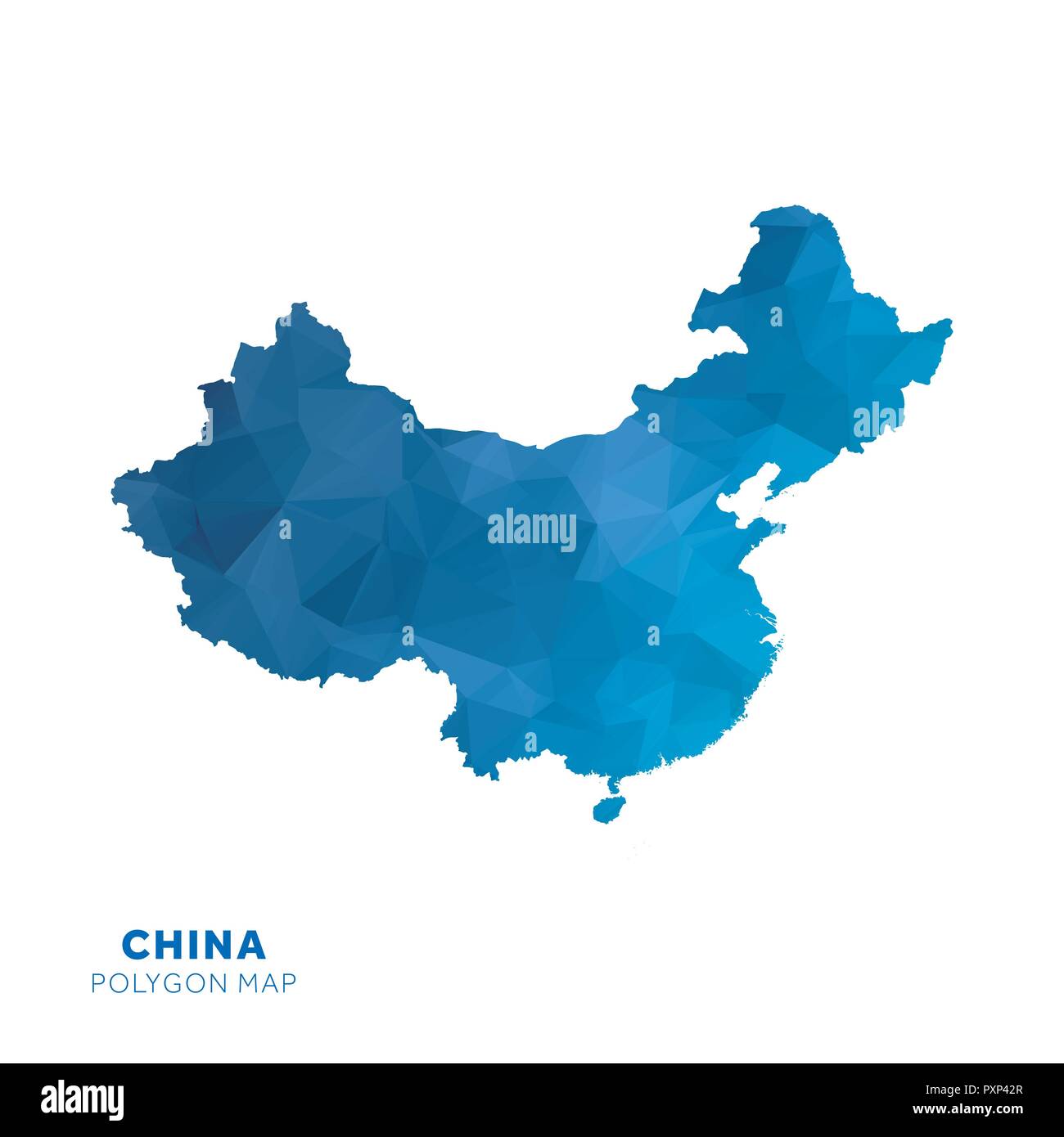 Map of China. Blue geometric polygon map Stock Vector Image & Art Alamy
