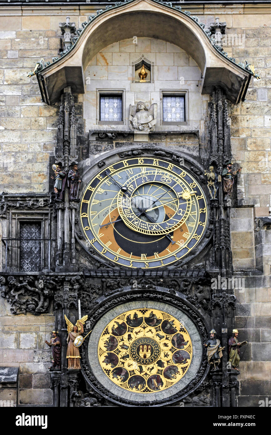 Tschechische Republik, Prag, Astronomische Uhr am alten Rathaus, Czech  Republic, Prague, Astronomical Clock on Old Town Hall, praha, czech,  republic Stock Photo - Alamy