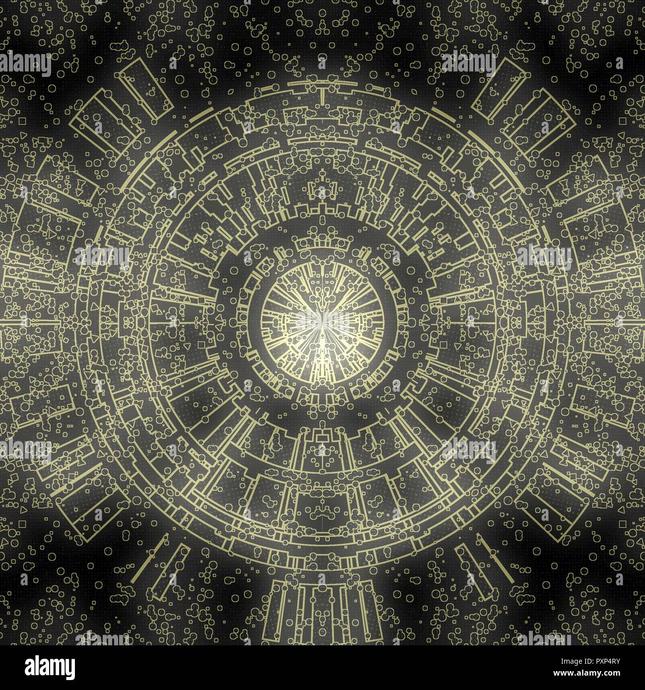 A colorful and vivid image with abstract Sacred Geometry. A psychedelic ...