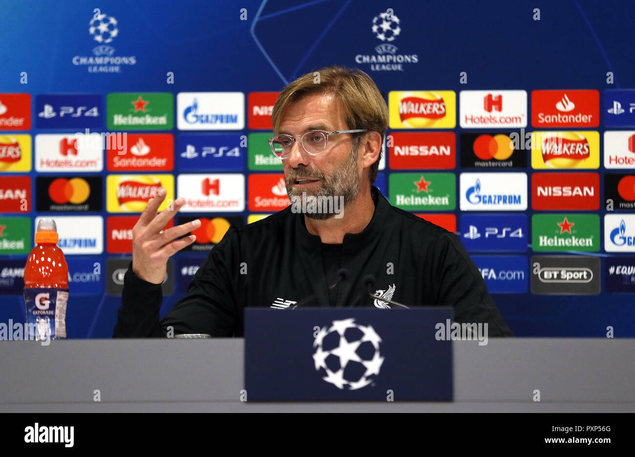 Liverpool manager Jurgen Klopp during the press conference at Anfield, Liverpool. PRESS ASSOCIATION Photo. Picture date: Tuesday October 23, 2018. See PA story SOCCER Liverpool. Photo credit should read: Richard Sellers/PA Wire Stock Photo