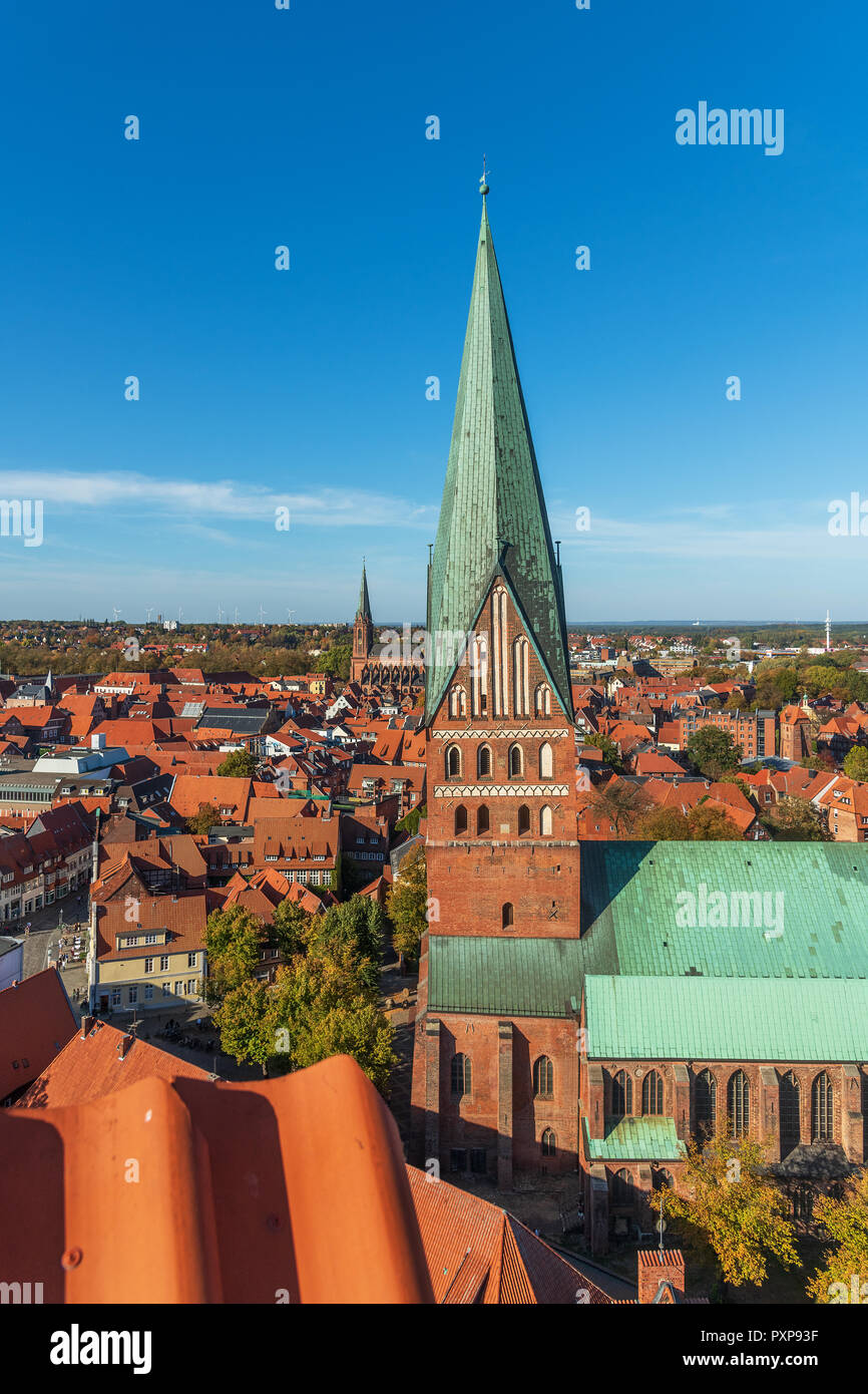 Die Kirchen St. Johannis und St. Nicolai in Lüneburg Stock Photo