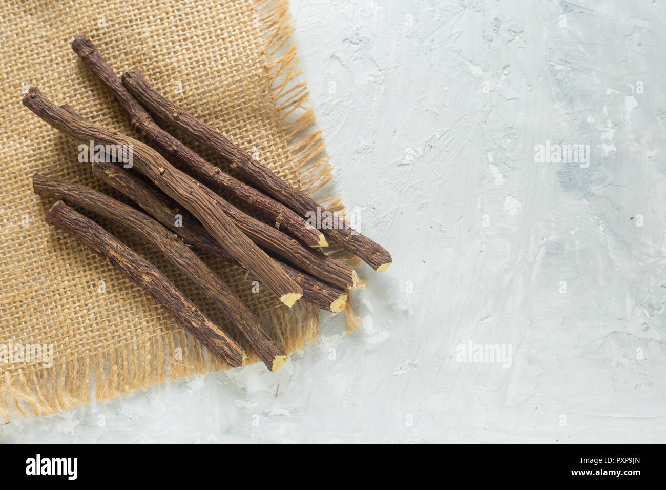 licorice root on the table Glycyrrhiza glabra Stock Photo Alamy
