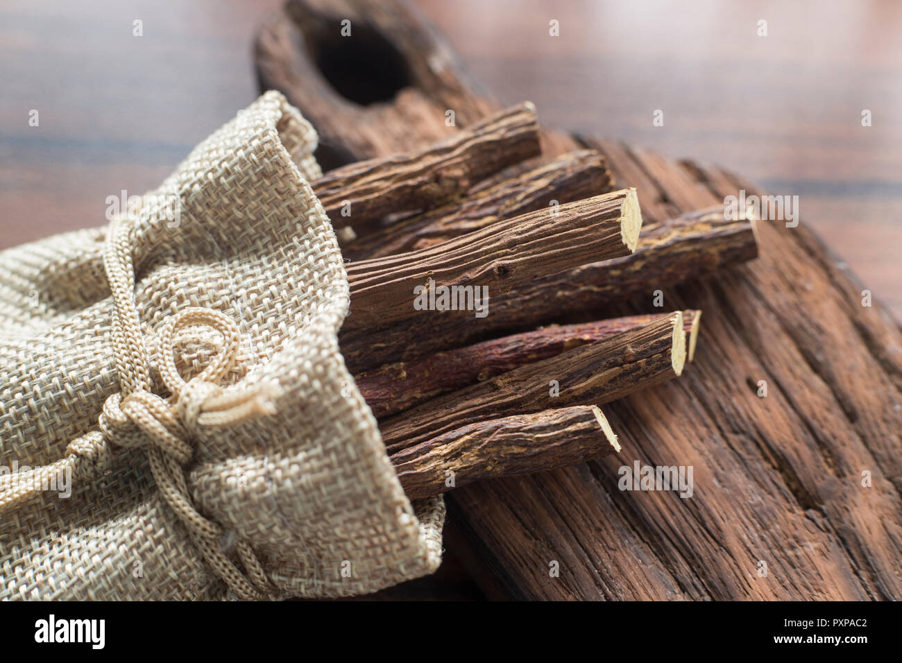 licorice root on the table Glycyrrhiza glabra Stock Photo Alamy