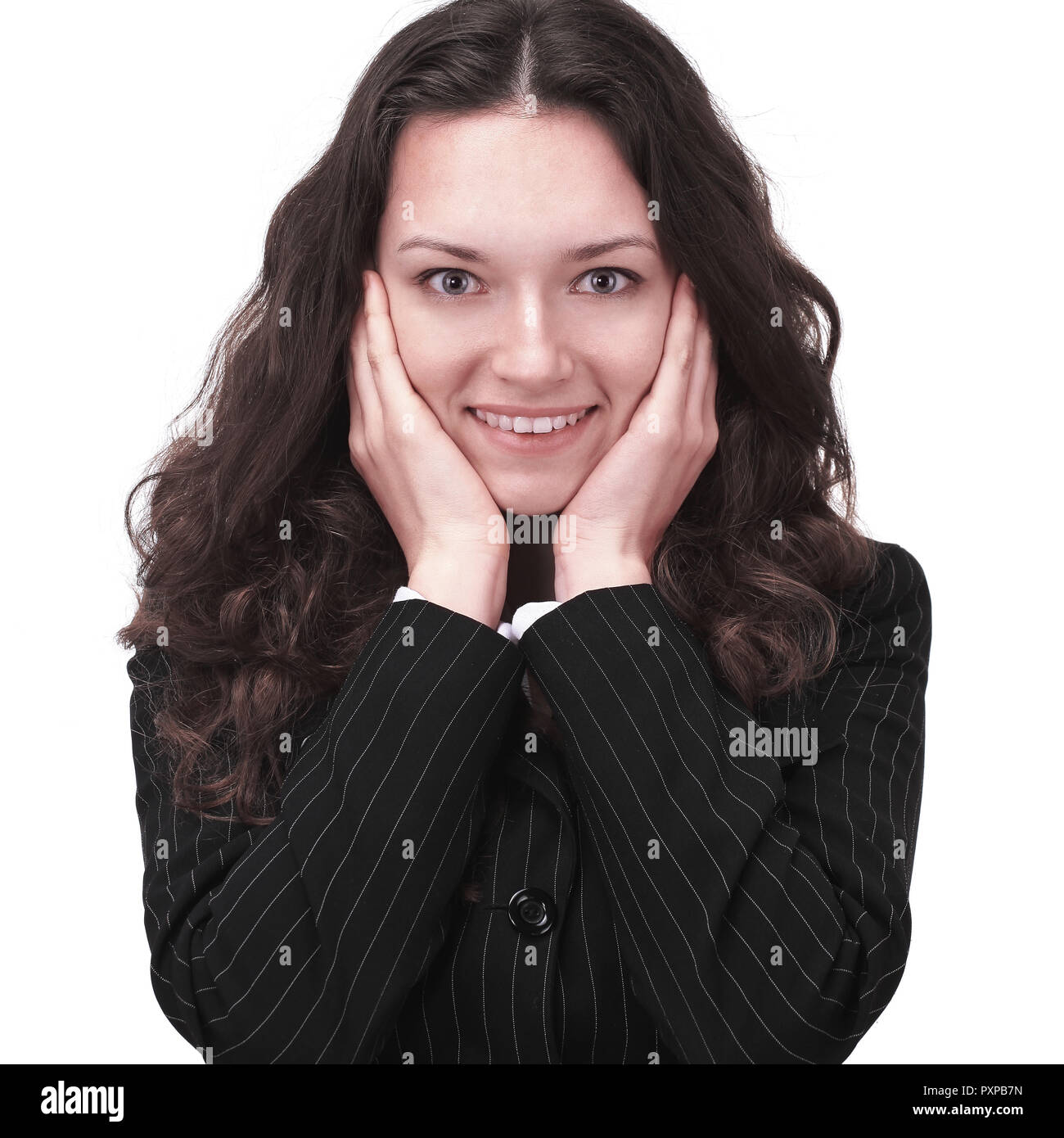 portrait of a happy young business woman Stock Photo - Alamy